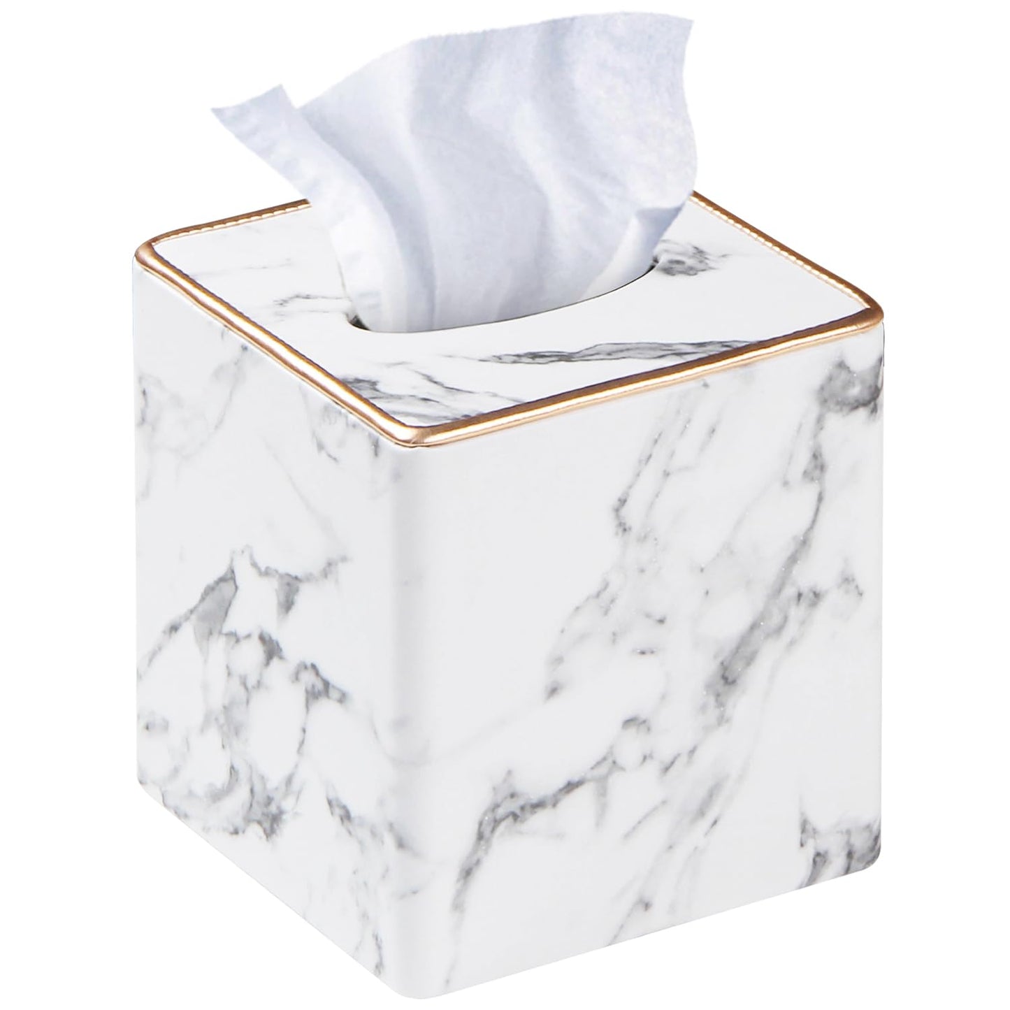 Leather Tissue Box Cover Square,Decorative Cube Tissue Box Holder with Magnetic Bottom,Facial Paper Organizer Table Napkin Case Dispenser for Bathroom,NightStand,Coffee Car,Home,Office