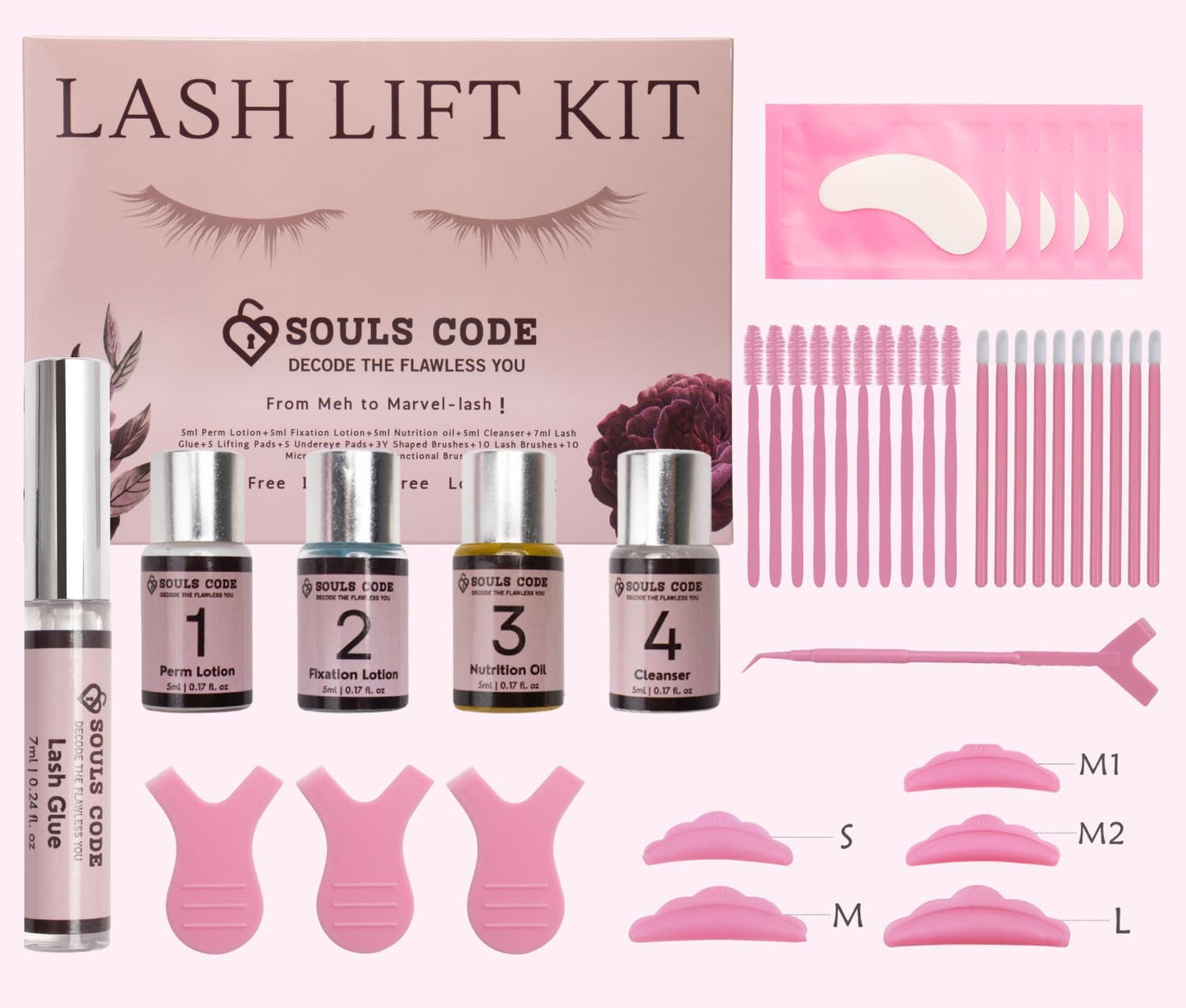 Souls Code Lash Lift Kit – At Home Eyelash Perm & Curl Kit – Thio-Free, Gentle & Nourishing Formula – Safe for Sensitive Eyes – Natural, Long-Lasting Lash Curl Without Extensions 6-8 Weeks Lash Curl