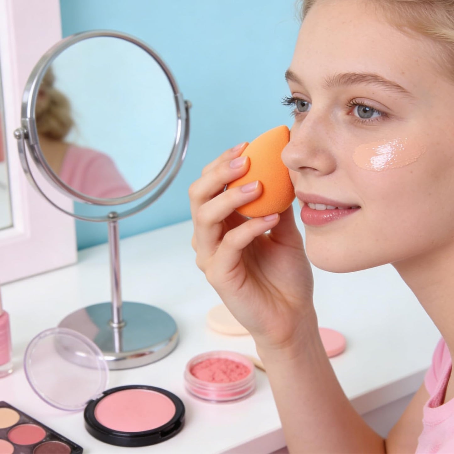 15 Pcs Multicolor Makeup Sponge Set-Individually Wrapped beauty sponges,Soft Latex-Free Low Absorption Sponges, Wet & Dry Use for Flawless Finish Liquid Cream Powder Makeup