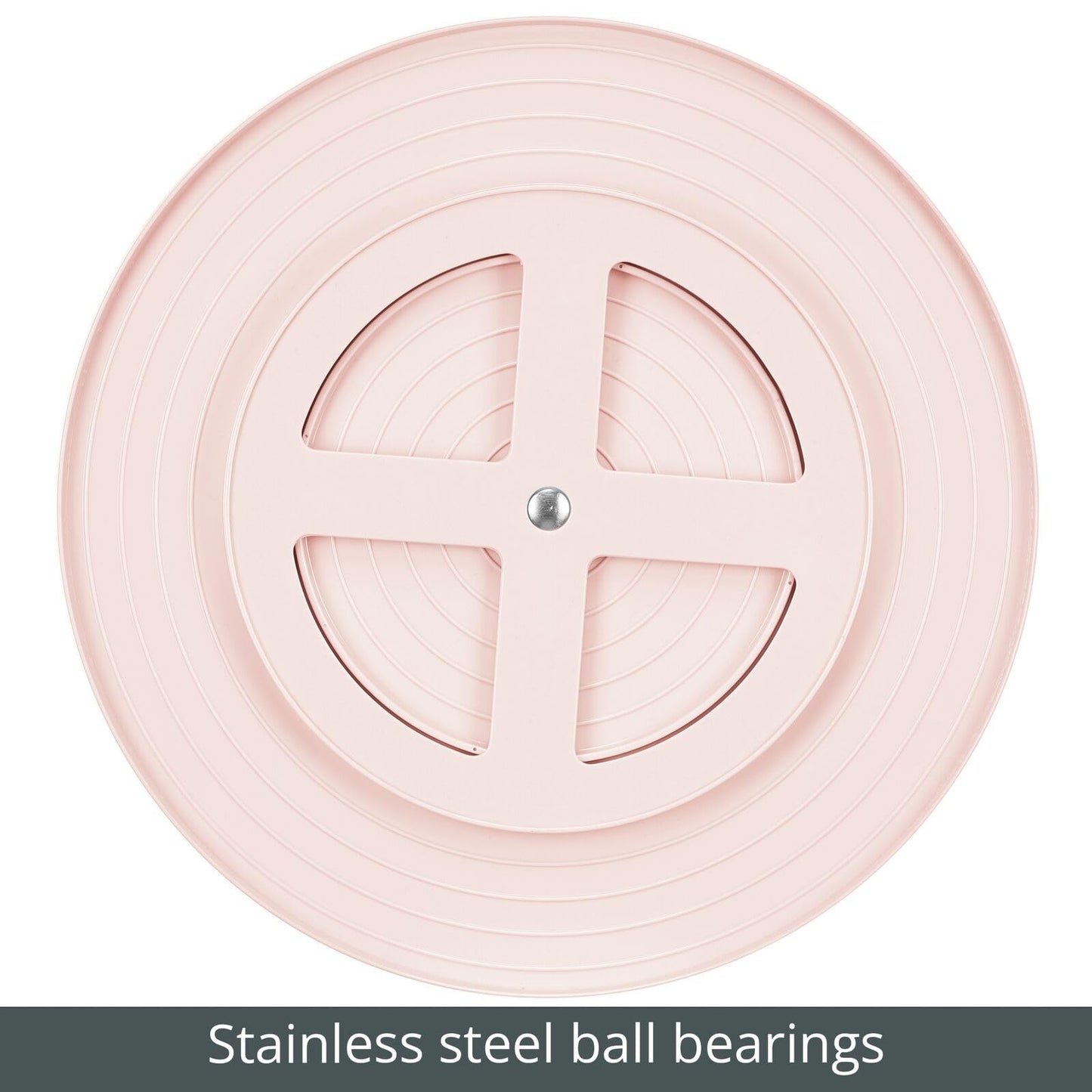 mDesign Plastic Lazy Susan Round Turntable Storage Tray - Rotating Organizer for Makeup, Cosmetics, Nail Polish, Vitamins, Shaving Kits, Hair Spray, Medical Supplies, First Aid - Light Pink/Blush