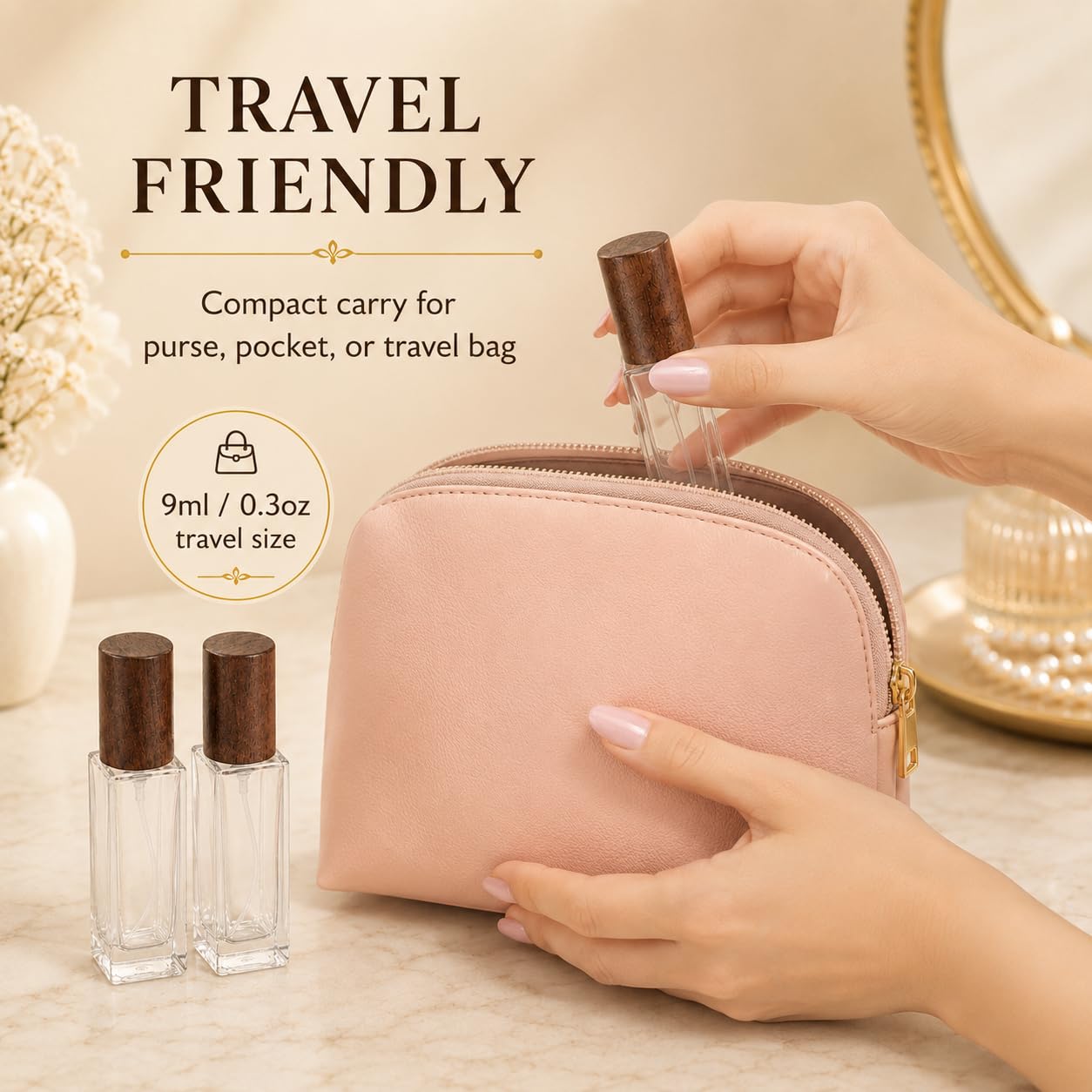 Homoyoyo 5pcs Small Perfume Spray Bottle: Square Perfume Bottle - 9ml/0. 3oz Mini Glass Dispenser - Portable Sprayer Pocket Size Atomizer for Women Men Cruise Trip