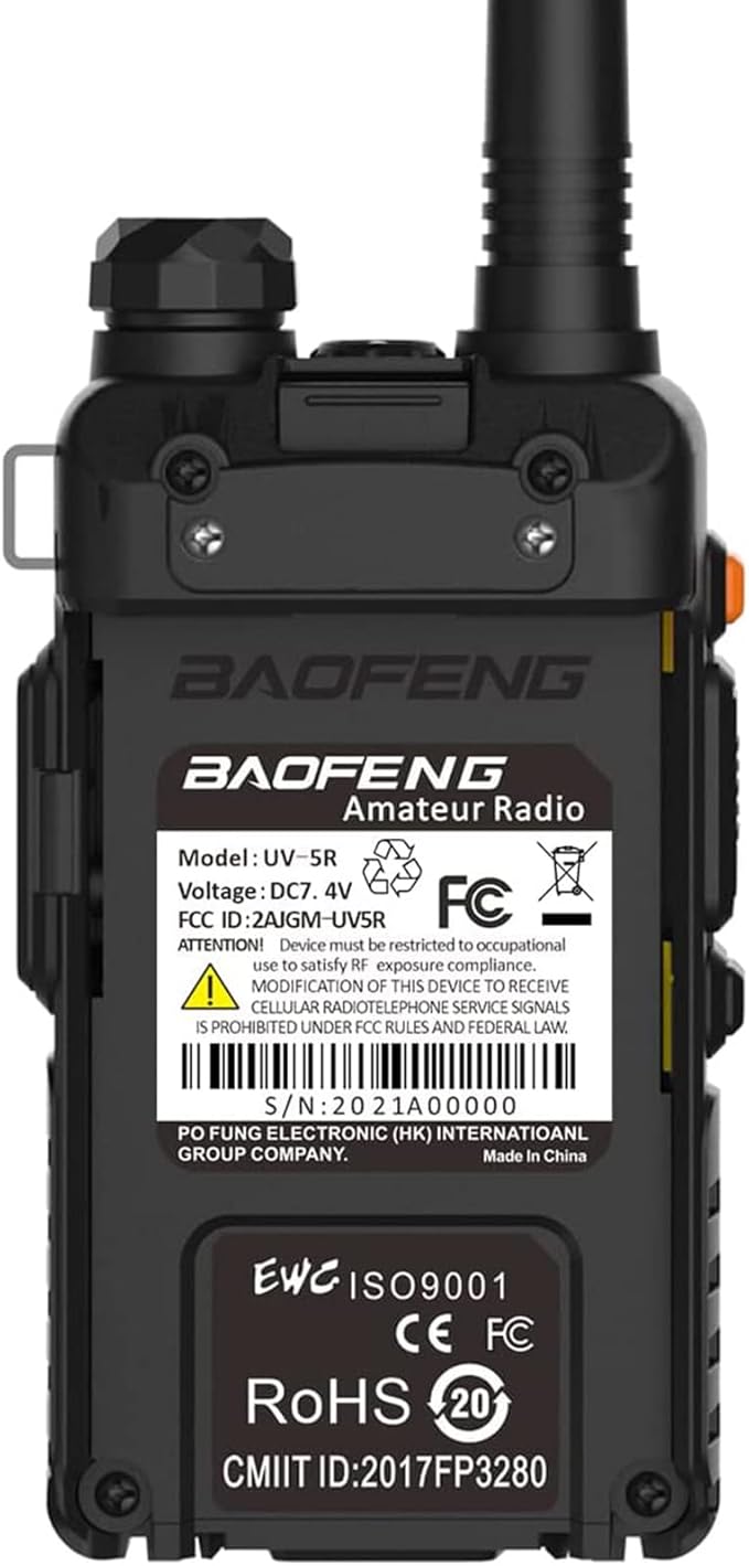 Baofeng UV-5R Dual Band Two Way Radio Handheld Ham Radio Long Range Walkie Talkies Pack of 6 for Hiking Camping Hunting Skiing Trip(Black) with 8W 3800mAh USB-C Charge Battery