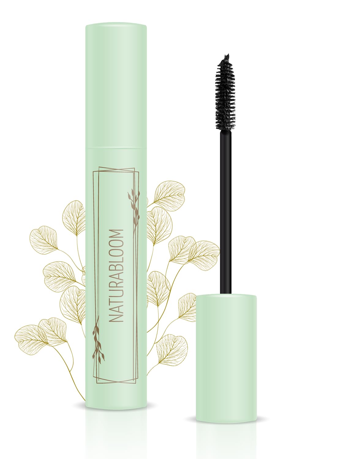NATURABLOOM Natural Vegan Black Mascara With Jojoba - Extra Volume and Length For Stunning Lashes - Hypoallergenic, Smudge-proof & Long-lasting mascara - Organic, Cruelty-Free - Made in Italy 9.5ml