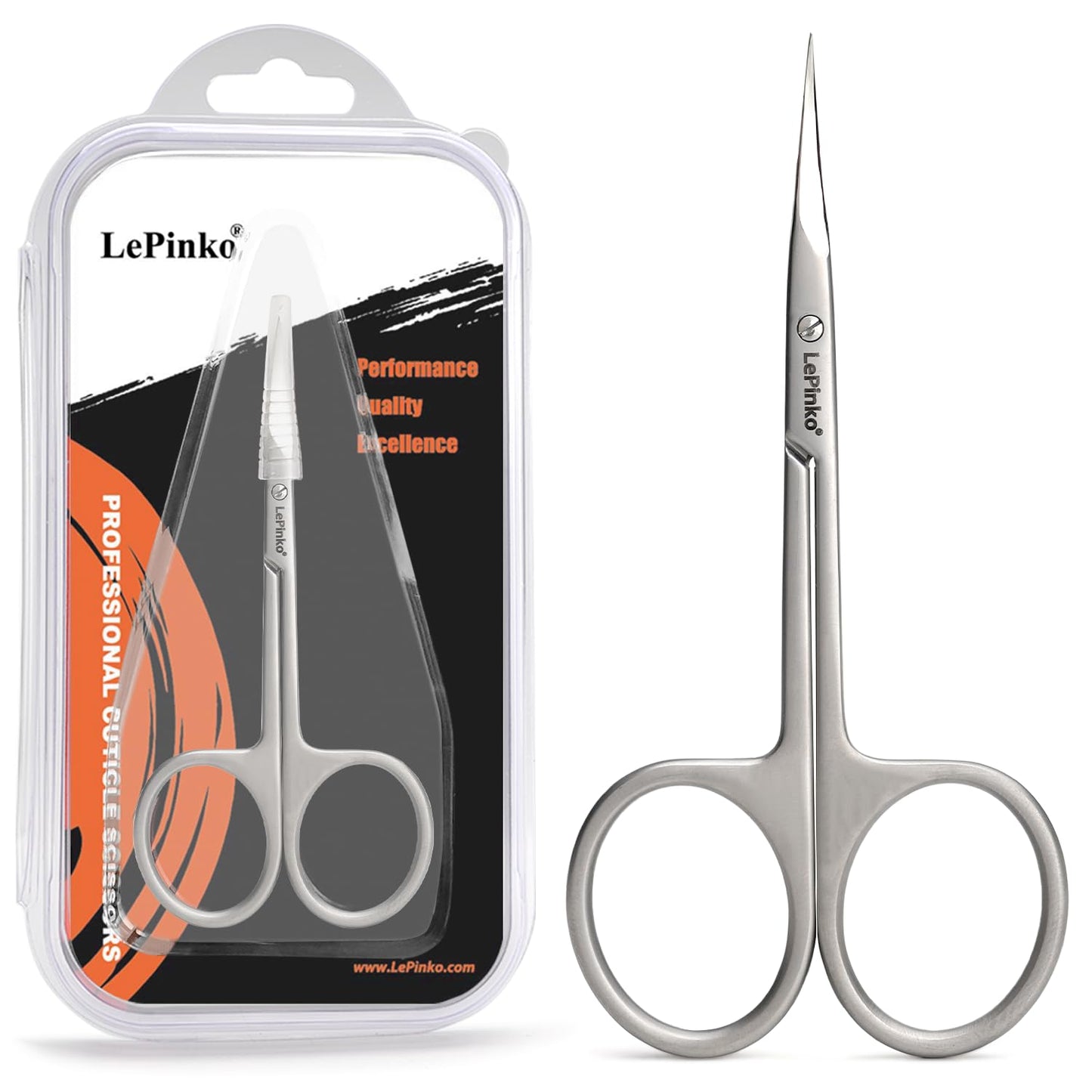 LePinko Professional Cuticle Scissors, Fully Forged, Sharper and More Wear-resistant, Long Blades
