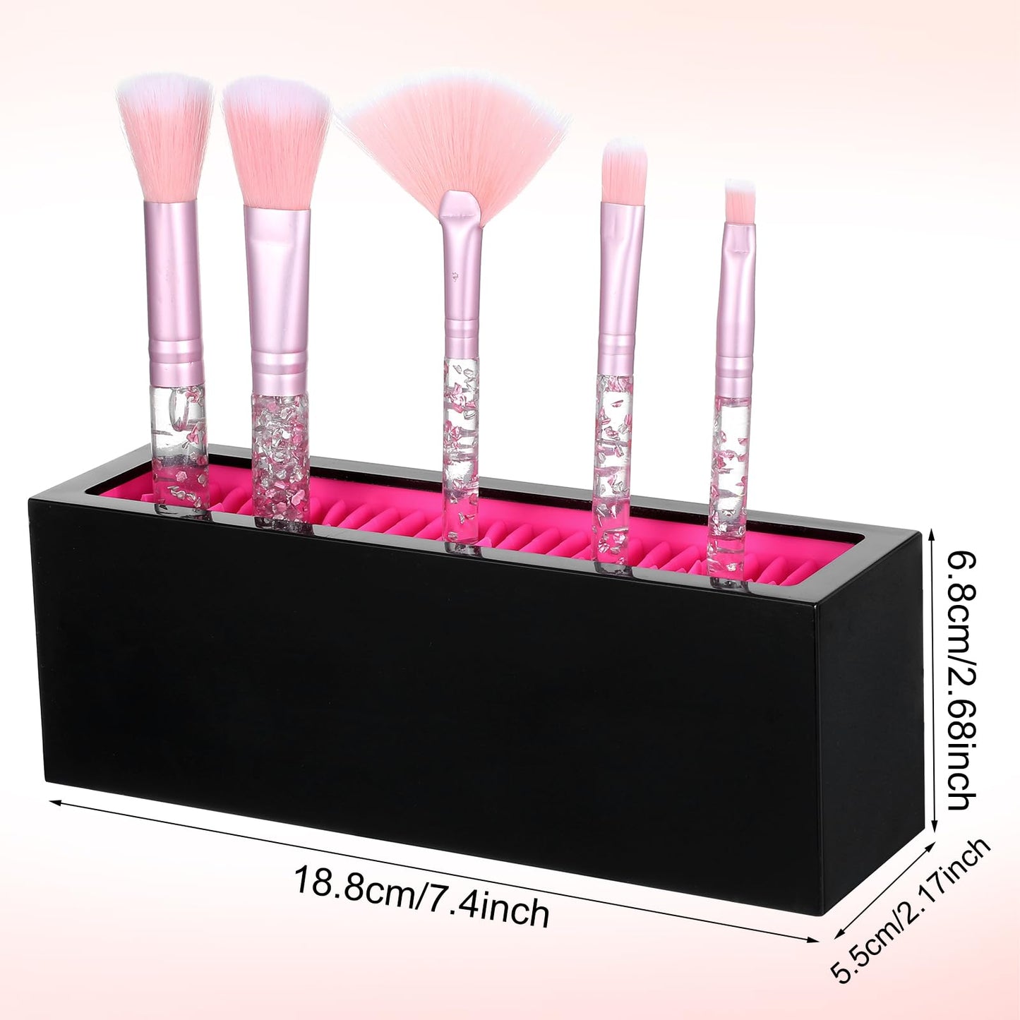 mekueeex 4 Pcs Makeup Brushes Holder Organizer, Silicone Vanity Air Drying Rack Display Storage for Brush, Eyeliners and More, Practical Cosmetic Tools Container