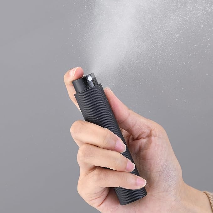 Travel Perfume Bottle Refillable - Cologne Spray Atomizer Mini - Small Travel Size Sprayer Empty for Refill Sample Container - Portable Fragrance Decant Dispenser for Men Women 3PCS 8ml Black