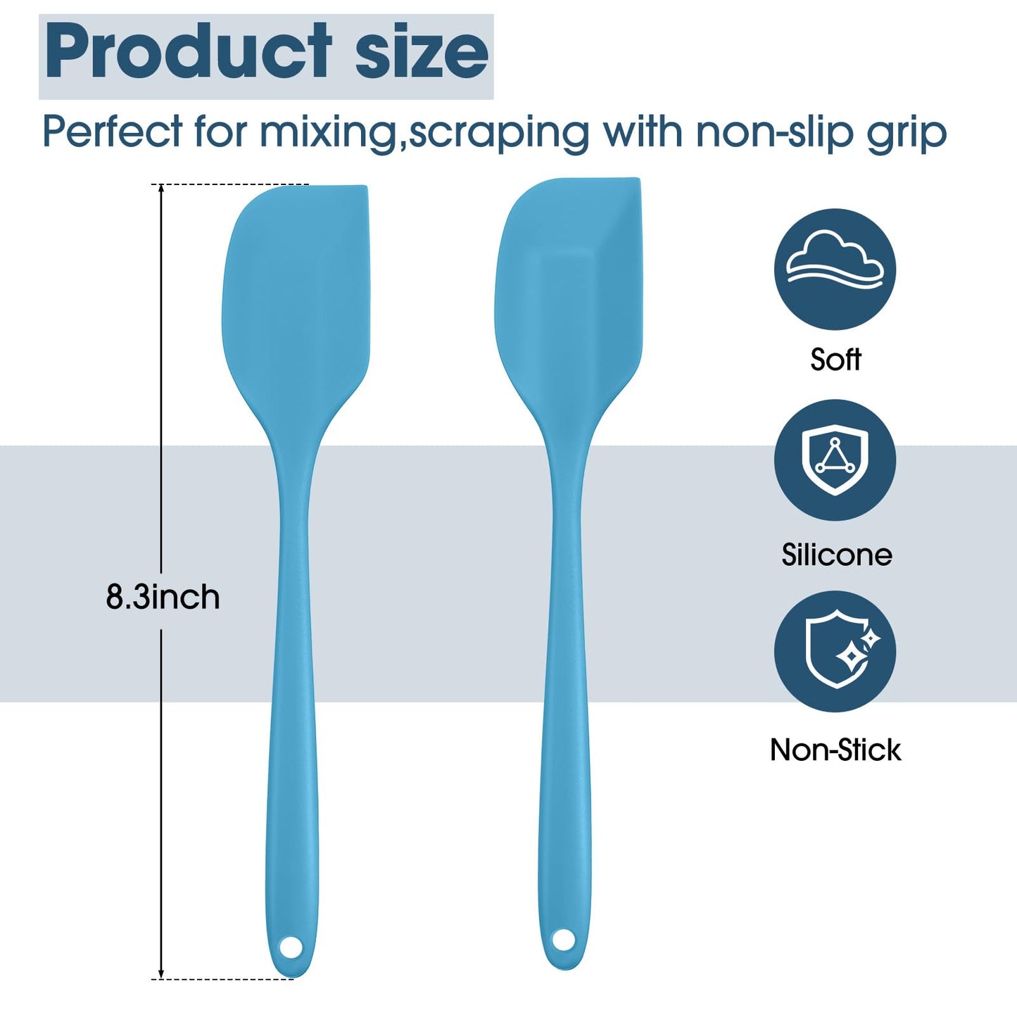 Irenare 24 Pcs Mini Silicone Spatulas Bulk 8.3 Inch Heat Resistant Scrapers Rubber Spatulas Seamless Design Non Stick Flexible for Kitchen Use Cooking Baking Mixing