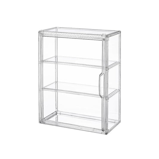 BOHOIDEE 3 Tiers Clear Display Case for Figures, Acrylic Storage Organizers Box with Magnetic Door, Wall-Mounted Dustproof Showcase for Collectibles Action Figure(4PACK Wall-Mounted Medium)