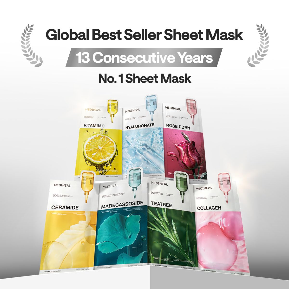 MEDIHEAL Essential Face Mask [Collagen] 10 pcs. for Plumping Hydration, Glass Skin & Skin Nourishment - Travel Essentials, Korean Beauty Sheet Mask