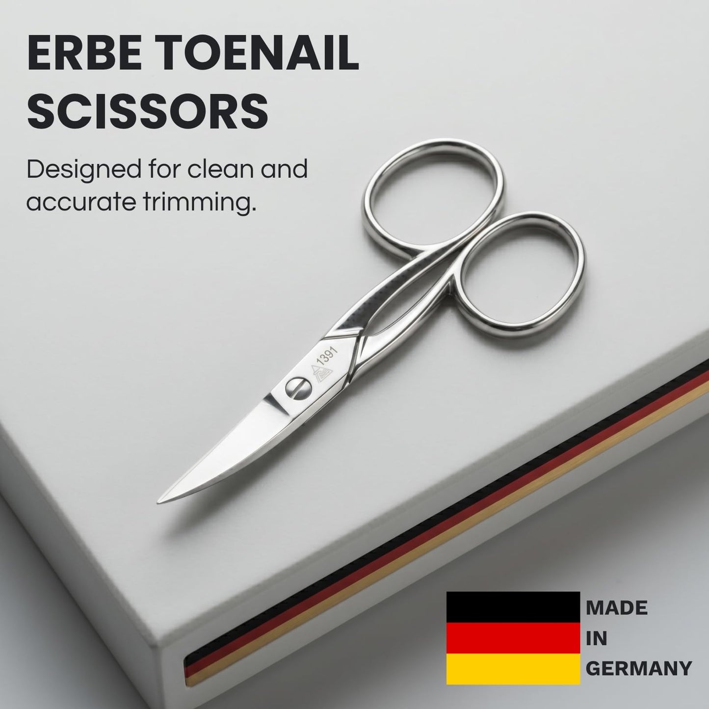 Erbe Large Heavy Duty Toenail Scissors German Pedicure Toe Nail Cutter. Made in Germany, Solingen