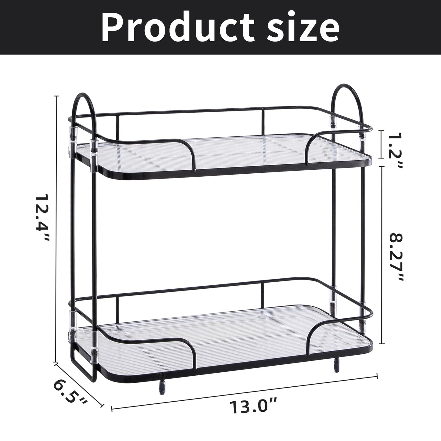 2 Tier Corner Bathroom Counter Organizer, Cosmetic Skincare Organizer, Bathroom Countertop Perfume Tray Vanity Organizer, Kitchen Spice Corner Storage Shelf
