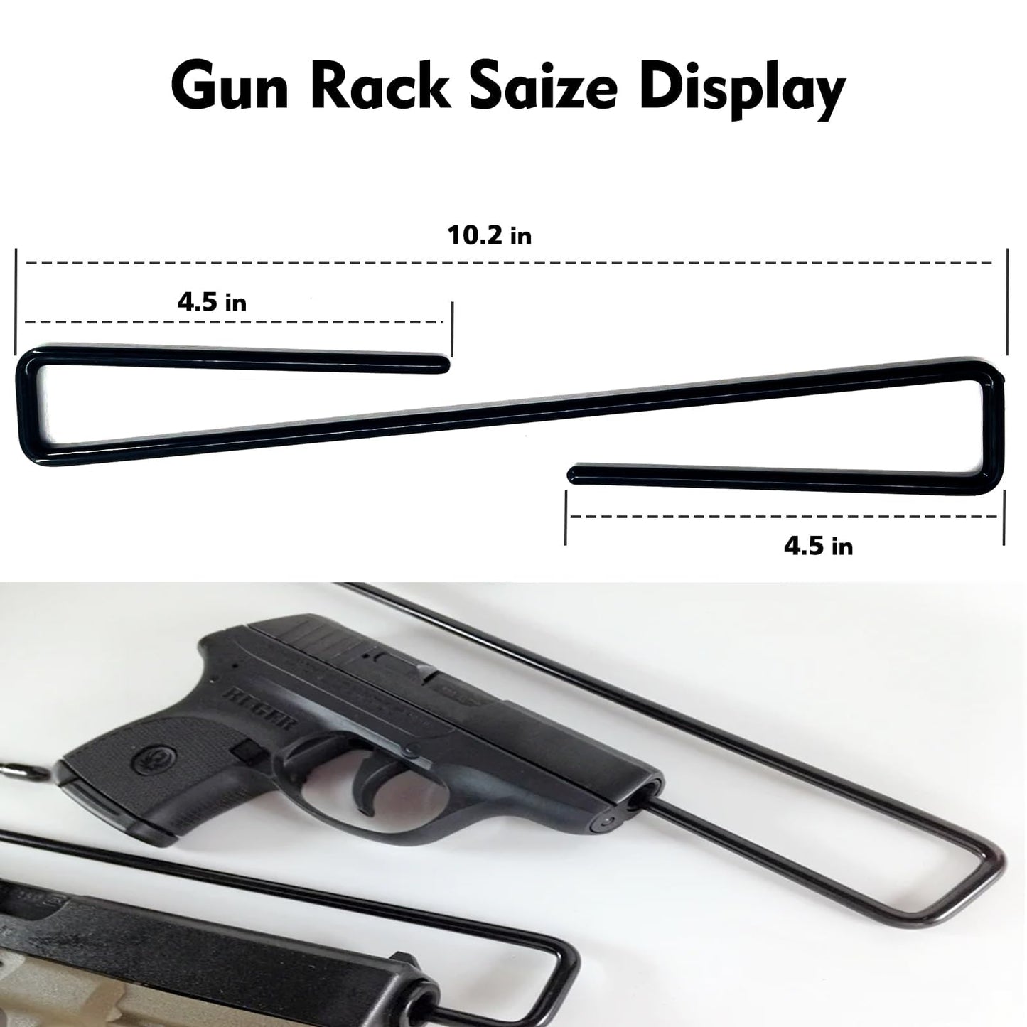 Liyeeeuo 10 PCS Handgun Hanger, Steel Gun Rack,Pistol Rack for Gun Safe Shelf or Stack on Gun Cabinet,Gun Safe Accessory,Pistol Storage Solutions,Pistol Display Stand,Gifts for Hunters