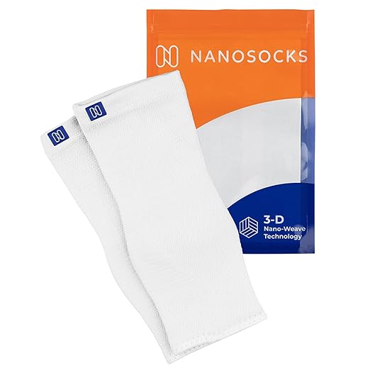 NanoSocks Compression Socks for Women & Men (1 Pair) - BEST Ankle Brace Support Sleeve for Neuropathy, Plantar Fasciitis, Diabetic Foot Nerve Pain Relief - Toeless (Small, White)