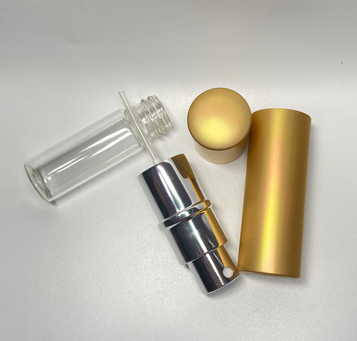ZbFwmx 20 Pack Set 10ML Protable Refill Bulk Atomizer Spray Travel Perfume Bottle Hydrating Empty Bottle (20Pack Metal Gold)