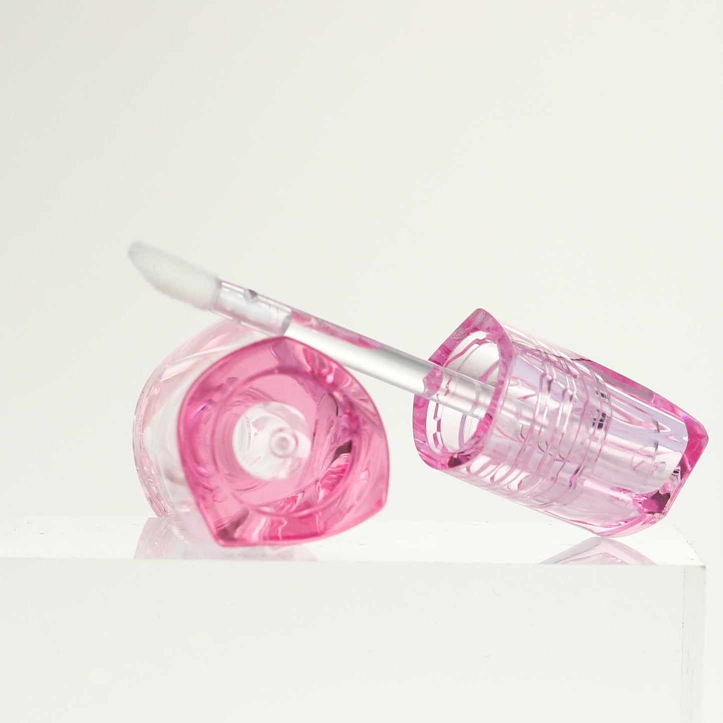 COSIDEA 14 pcs 3ml Pink Empty thick wall lip gloss tubes with wand unique twisted shape lipgloss tube container bottles