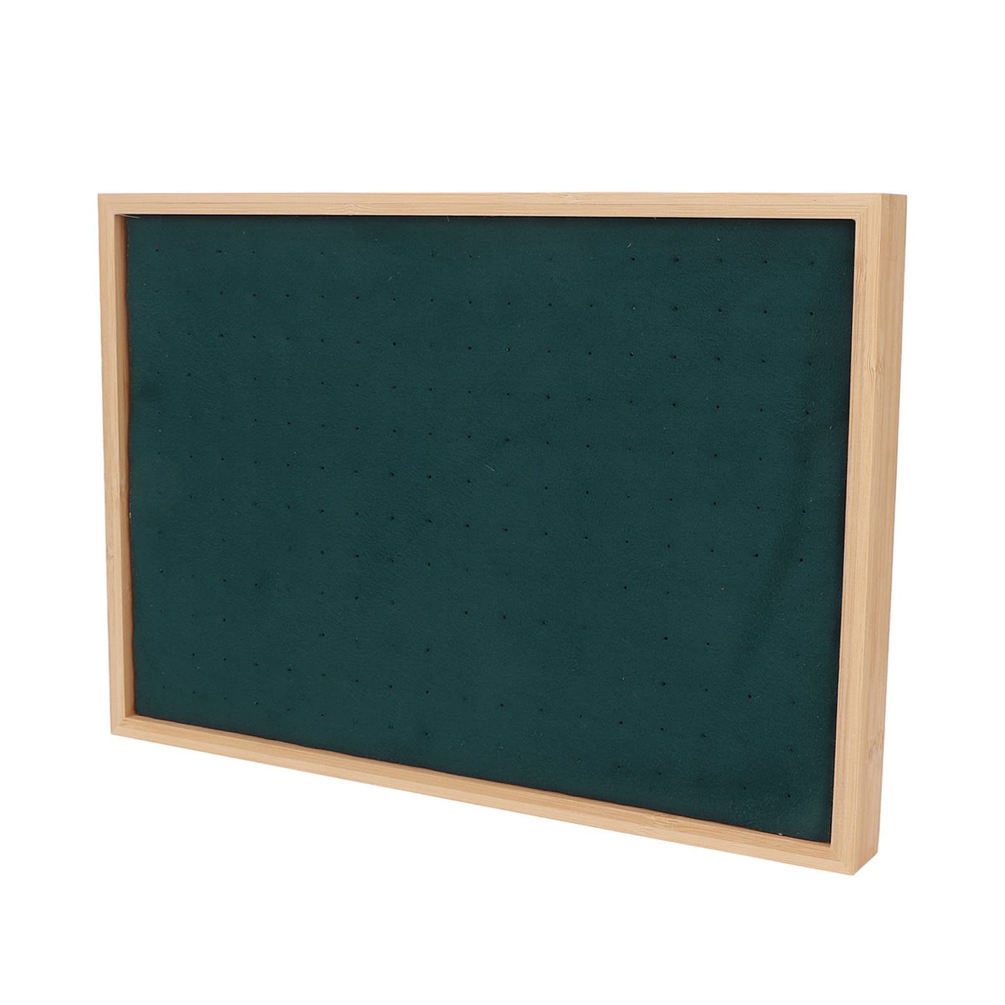 KunEchevyr Flannel Ear Stud Tray, Jewelry Storage Case with 216 Holes, Elegant Wooden Jewelry Holder for Earrings, Lightweight Luxury Ear Stud Rack for Home and Shop Display (Green)