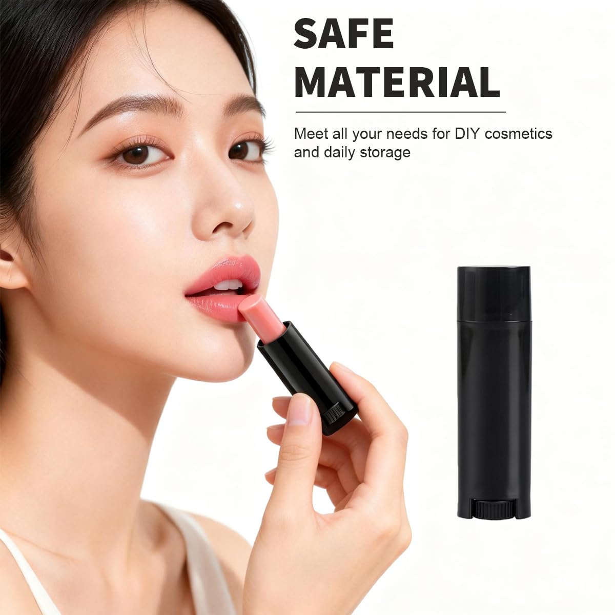 VASANA 4.5g 0.15oz Refillable Oval Lip Balm Tubes DIY Lipstick Lip Balm Lip Gloss Tubes Holder Containers for Lip Samples Travel Split Charging(50PCS)