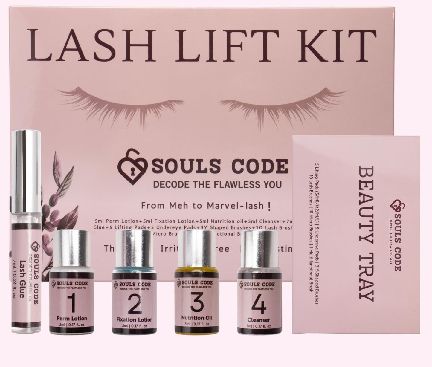 Souls Code Lash Lift Kit – At Home Eyelash Perm & Curl Kit – Thio-Free, Gentle & Nourishing Formula – Safe for Sensitive Eyes – Natural, Long-Lasting Lash Curl Without Extensions 6-8 Weeks Lash Curl