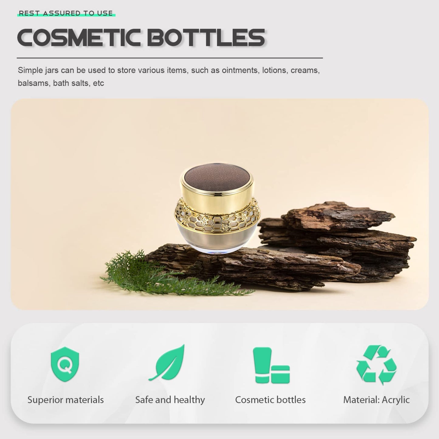 OSALADI Refillable Cosmetic Cream Bottle 2.16In Compact Clear Travel Container Portable Skincare Lotion Dispenser Jar for Toiletry Bag
