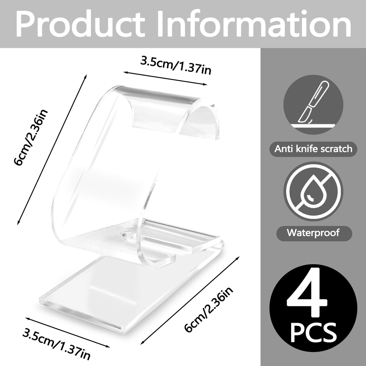 ASTIMESA 4 Pieces 3.1" x 1.3" x 8.6" Acrylic Watch Display Stand, Leaf-Shaped Clear Watch Holder, Single Wristwatch Stand Rack Organizer for Men Women Bracelet Desk Home and Store Use