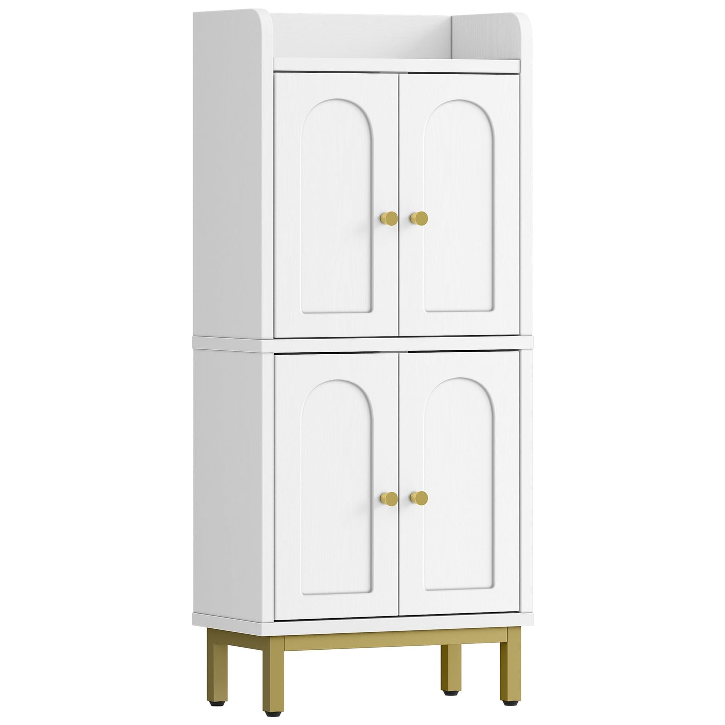 Hzuaneri Bathroom Cabinet, Small Storage Cabinet with 4 Doors, Bathroom Organizers and Storage Cabinets with Adjustable Feet. Cabinets Freestanding for Living Room, Kitchen, 7.1"D x 14.6"W x 32.7"H