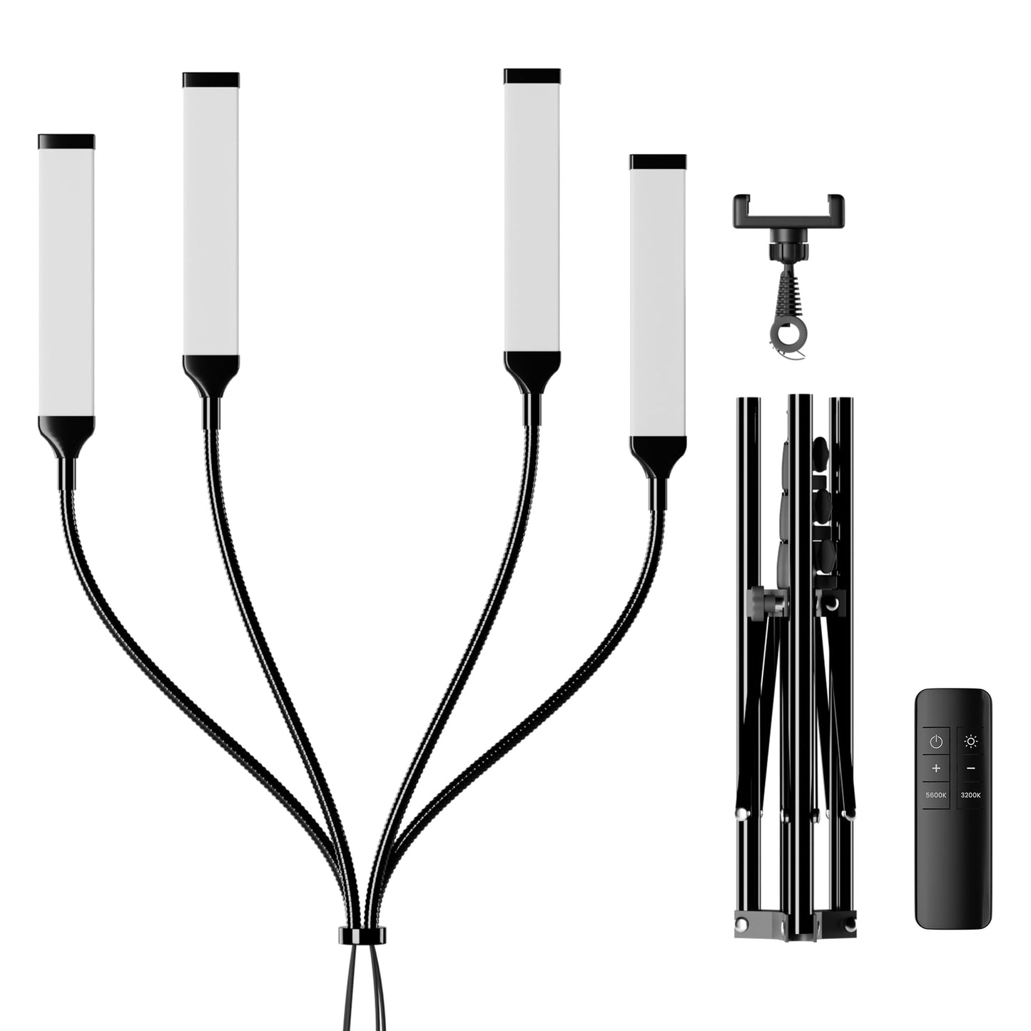 Four Arms LED Light for Photography,Esthetician Light for Lash Extensions with Phone Holder/Floor Lamp/Lash Light for Makeup/Tattoo/Selfie/Video Recording/Photography/TikTok/YouTube/Live Stream