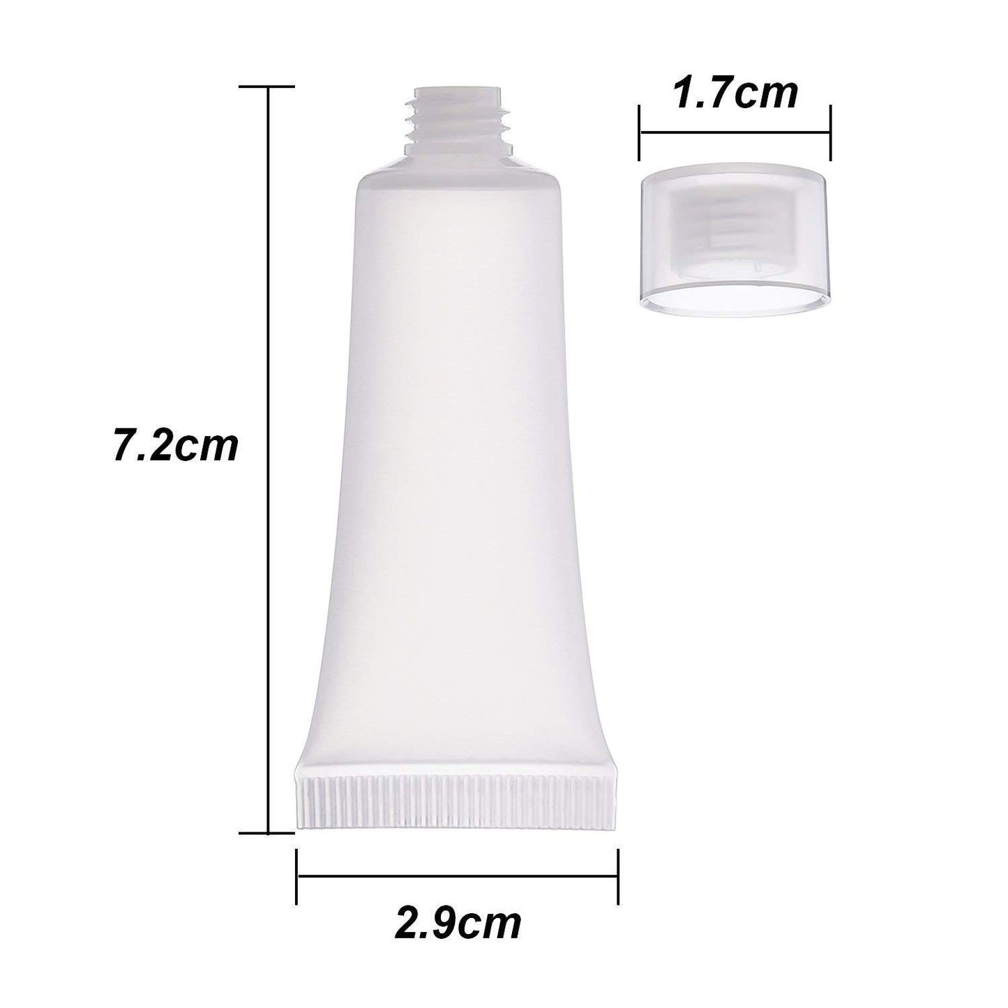 Mose Cafolo ~ 100pcs 10ml (0.34oz) Empty Cosmetic Tubes Toiletry Lotion Bottle with Screw Cover. Smooth, Polish White Plastic with Free Syringe as Gift!