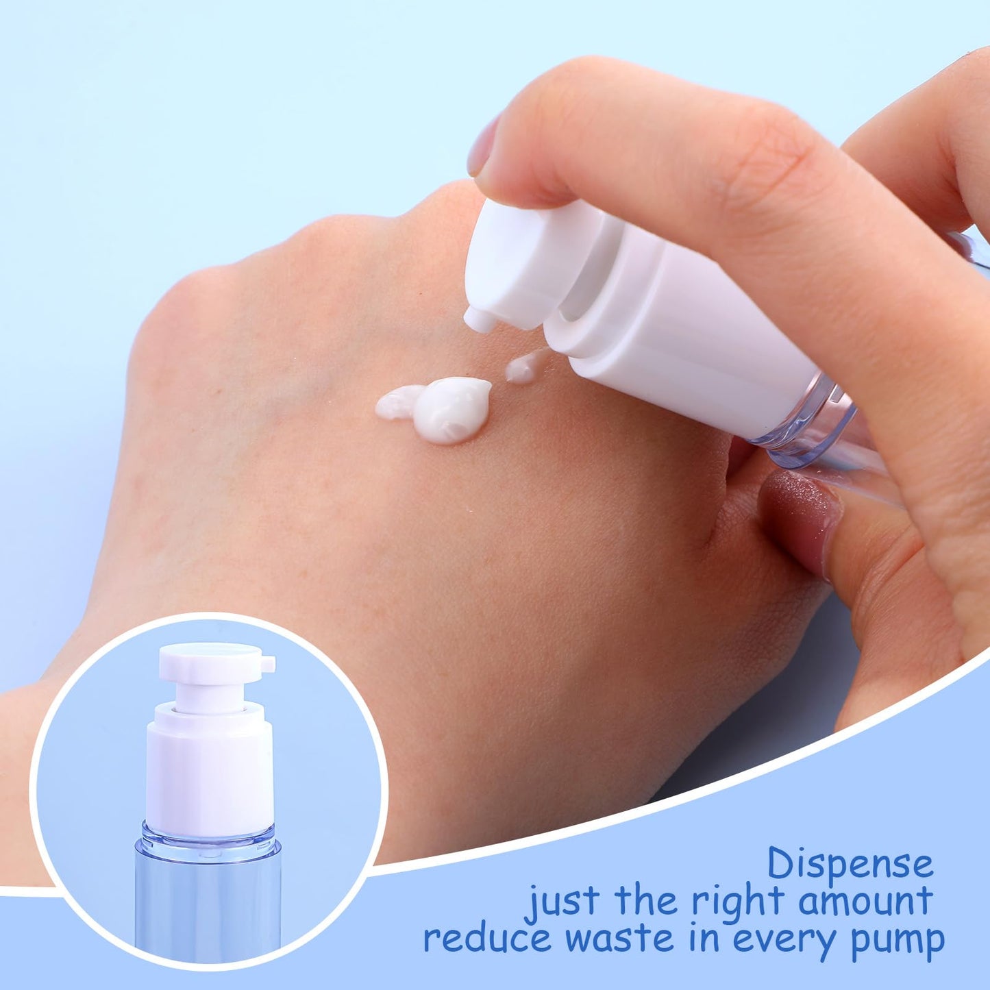 30 Pcs Clear Airless Pump Bottles Refillable Cosmetic Travel Size Dispenser Vacuum Plastic Travel Bottles Empty Lotion Pump Dispenser Liquid Toiletry Container