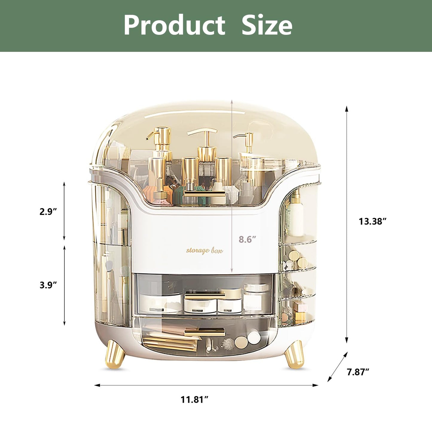 Omeily Upgrade Large Makeup Organizer Countertop Vanity Organizer Cosmetic Organizer Makeup Storage Box Bathroom Counter Organizer Perfume Skincare Organizers Gift Women Clear Design Easy Visibility