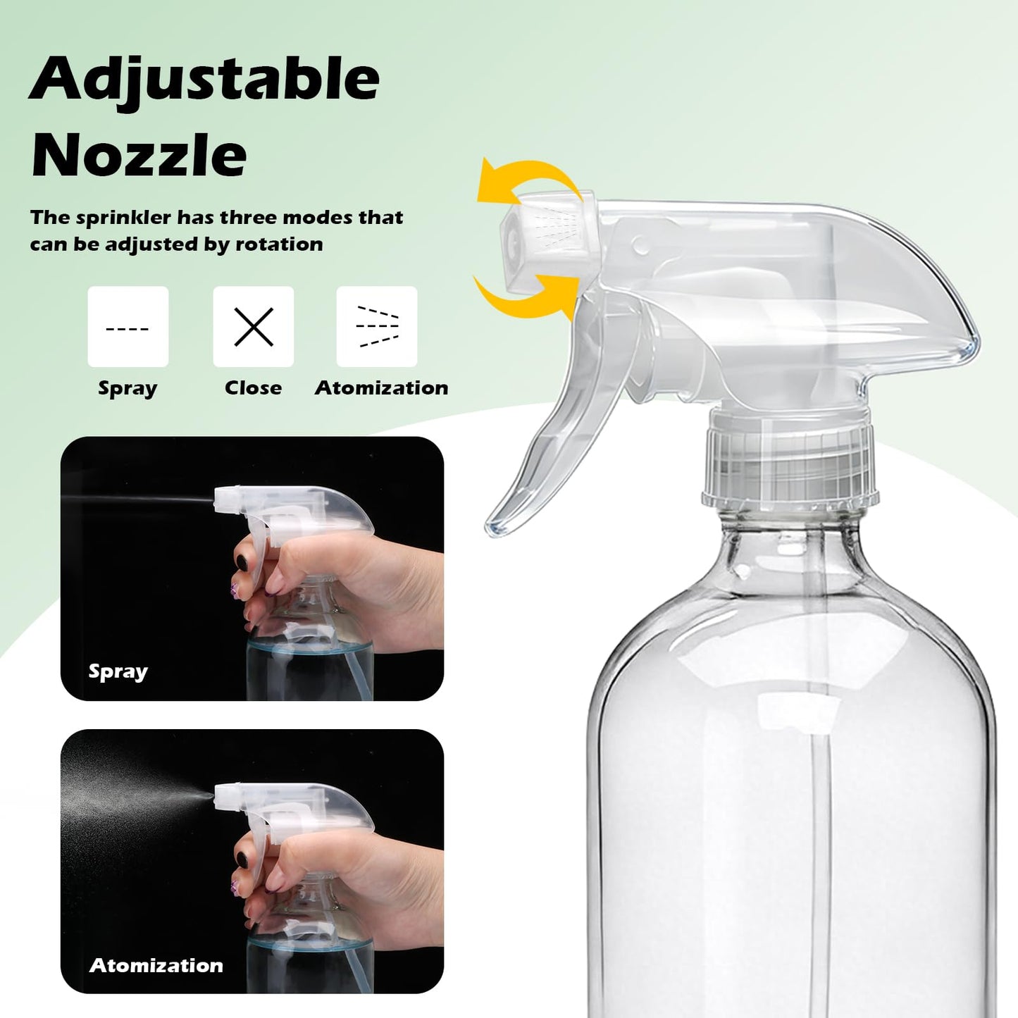 Maredash 16oz Glass Spray Bottles,Empty Reusable Spray Bottles,Glass Spray Bottles for Cleaning,Refillable Containers with Spray Nozzles for Cleaning,Window Cleaner,Hair Care,Flowers12 Pack