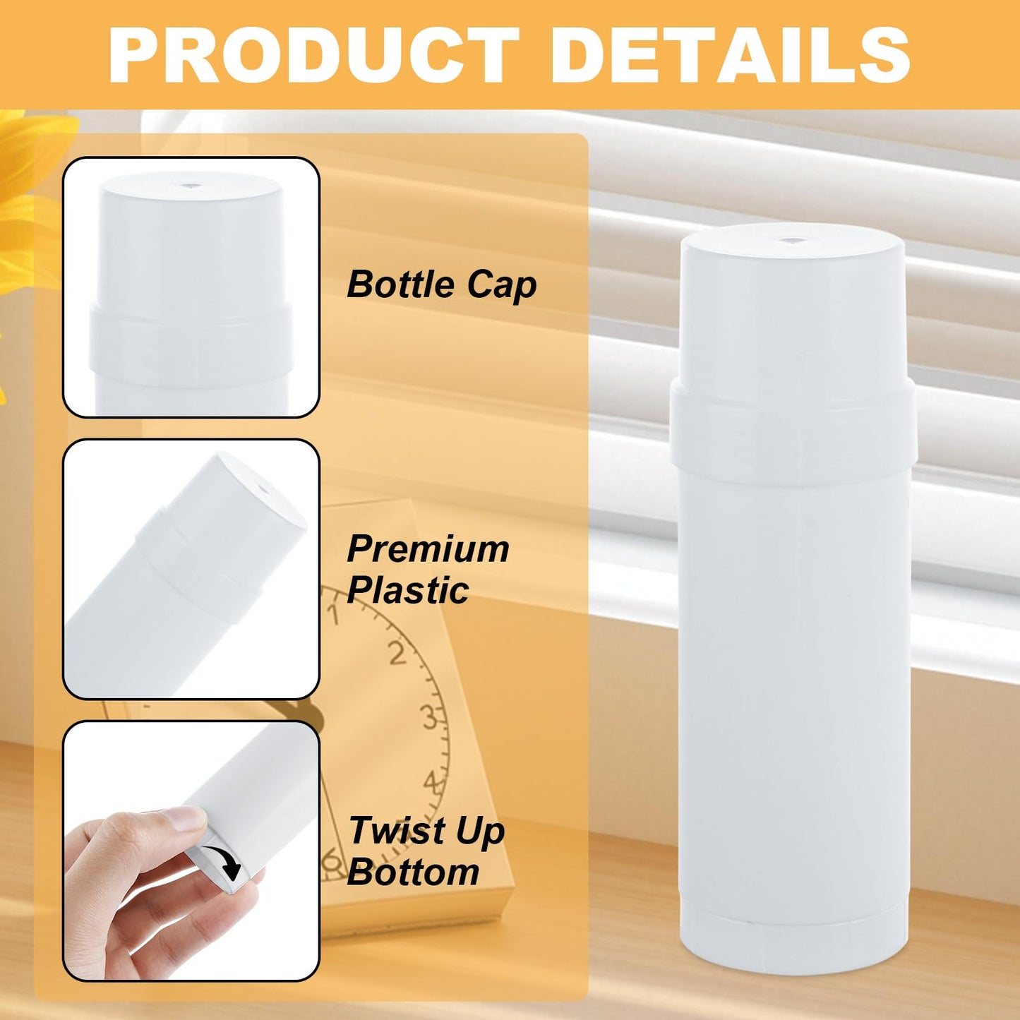 LDHHYH 30 Pack 60ml / 2oz Deodorant Containers Empty, Empty Lip Balm Tubes, Twist Up Stick Tube, Refillable Plastic Deodorant Holder Tube for Homemade Lipstick Sunscreen Balm Lotion Bar – White