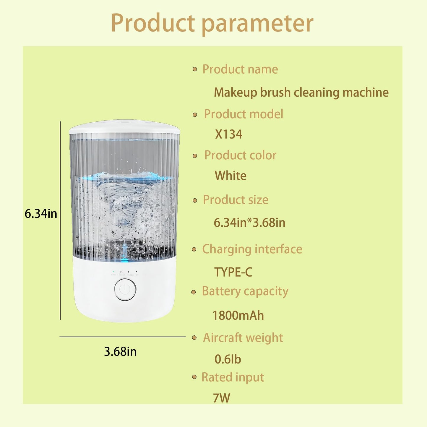 Electric Makeup Brush Cleaner with 4 Timer Settings, Portable Automatic Makeup Brush Cleaner Machine for Travel and Home Use, One-Touch Cleaning with 1800mAh Rechargeable Battery for All Brush Sizes