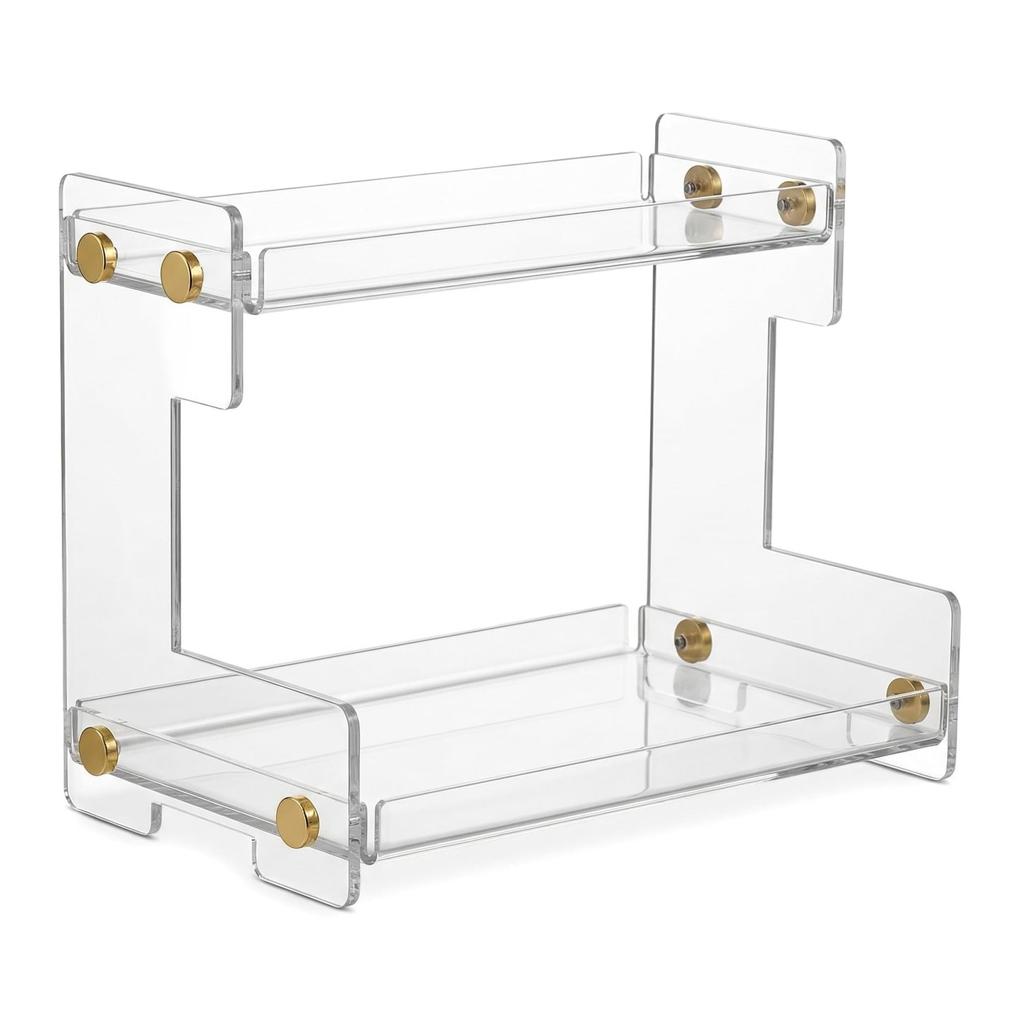 FFK Bathroom Organizer Countertop 2-Tier Storage：Bathroom Counter Organizer Acrylic Standing Holder Cosmetic Storage Perfume Shelf for Bathroom Bedroom Dressing Table1
