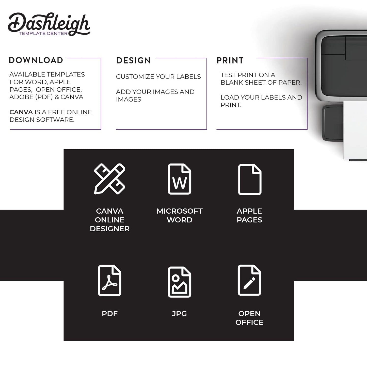 300 Waterproof Labels for 30 ml Bottles, 1.25 x 1.25 in. | Square, Waterproof White Vinyl for Inkjet Printers