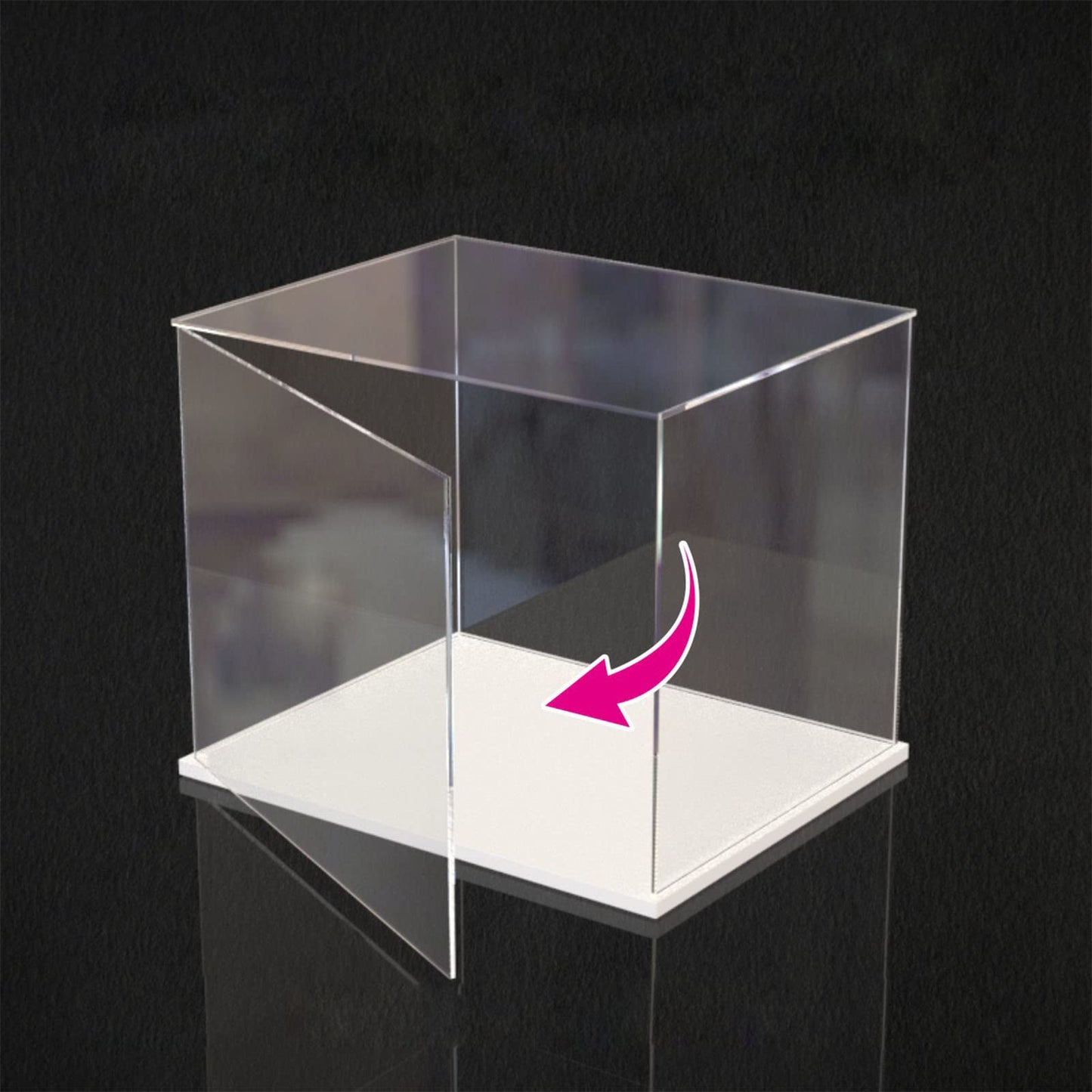 Openable Clear Acrylic Display Case-Assemble Countertop Box with White Base,Dustproof Protection Showcase for Action Figures Toys Collectibles (25x20x15cm/10x8x6inch)