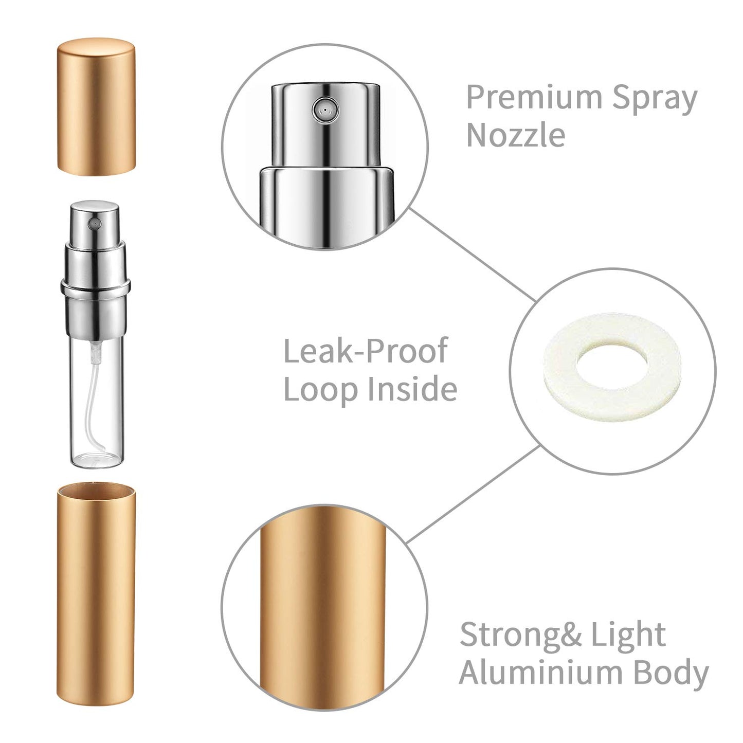 Boao 14 Pcs 5 ml Perfume Travel Refillable Atomizer Multicolor Mini Fragrance Sample Cologne Dispenser Glass Lined Portable with Refill Pump Perfume Spray Bottle for Women Men Outgoing Traveling