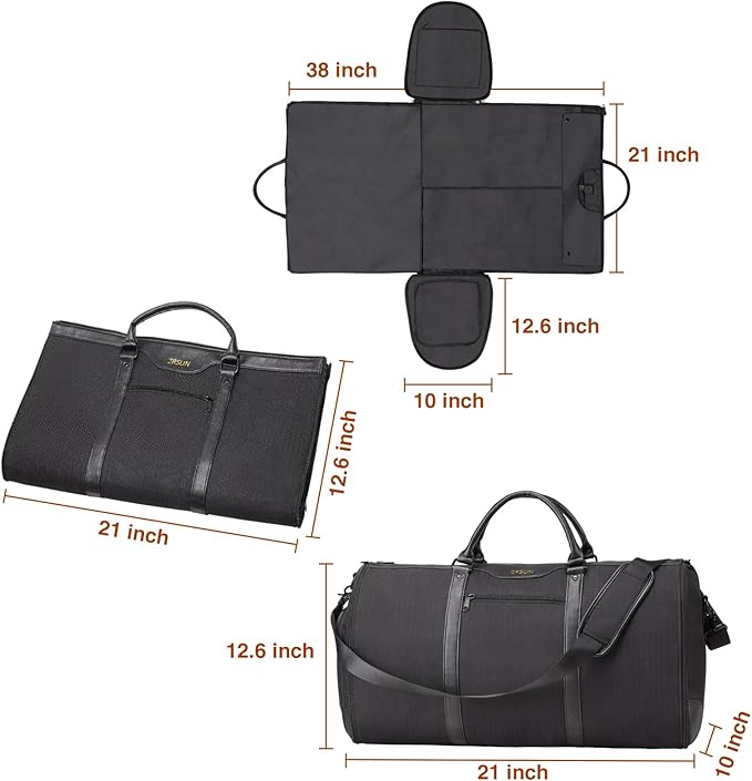 Garment Bags for Travel, Carry-On Suit Bag, Convertible Garment & Duffel Bag with Shoe Compartment, Perfect for Business Trips & Weekend Getaways, Blue