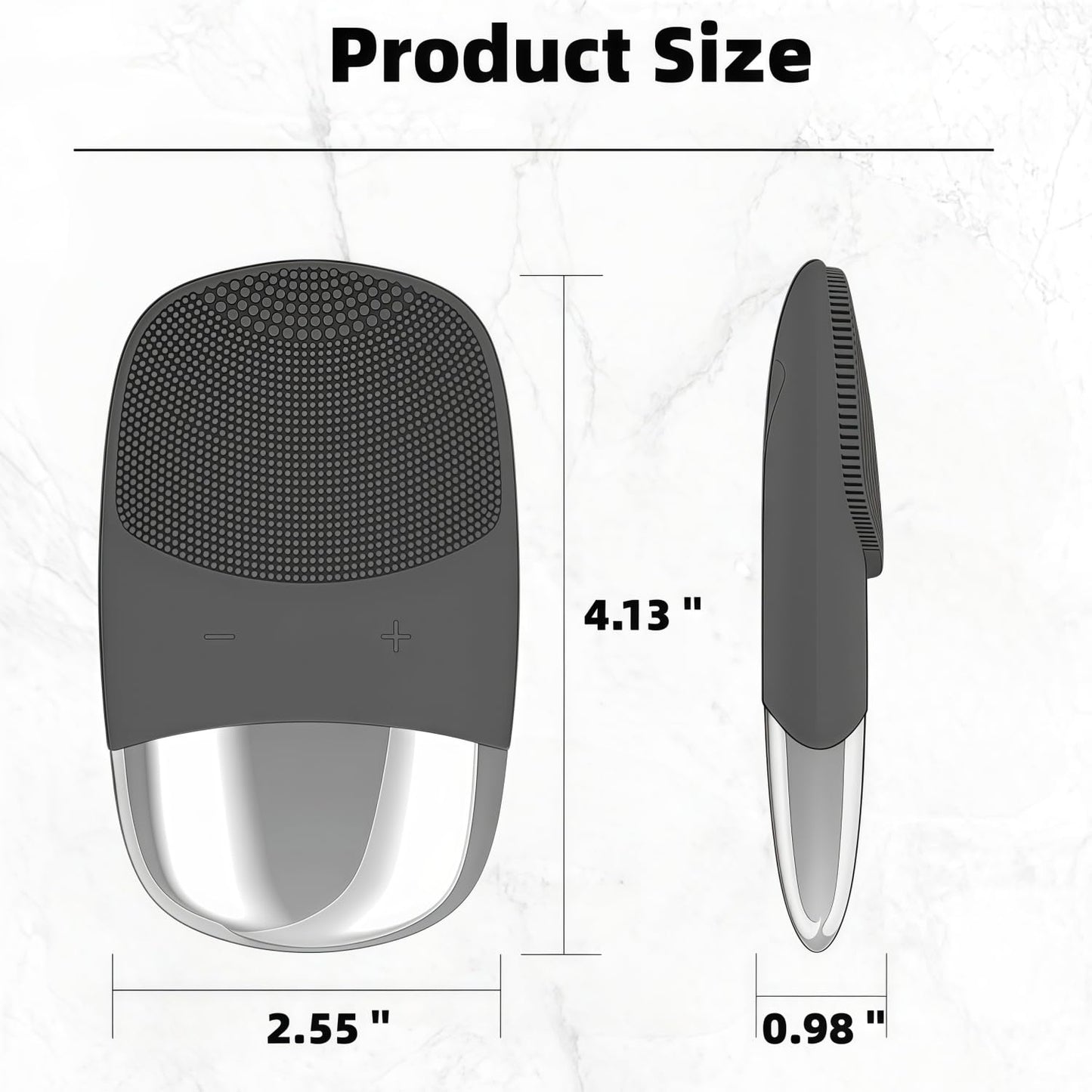 MEGAN Facial Cleansing Brush,USB Rechargeble Electric Silicone Face Scrubber,IPX7 Waterproof Sonic Facial Massager, 3 in 1 face Brush for Deep Cleanning, Blackhead Remover, Exfoliating.（Black）