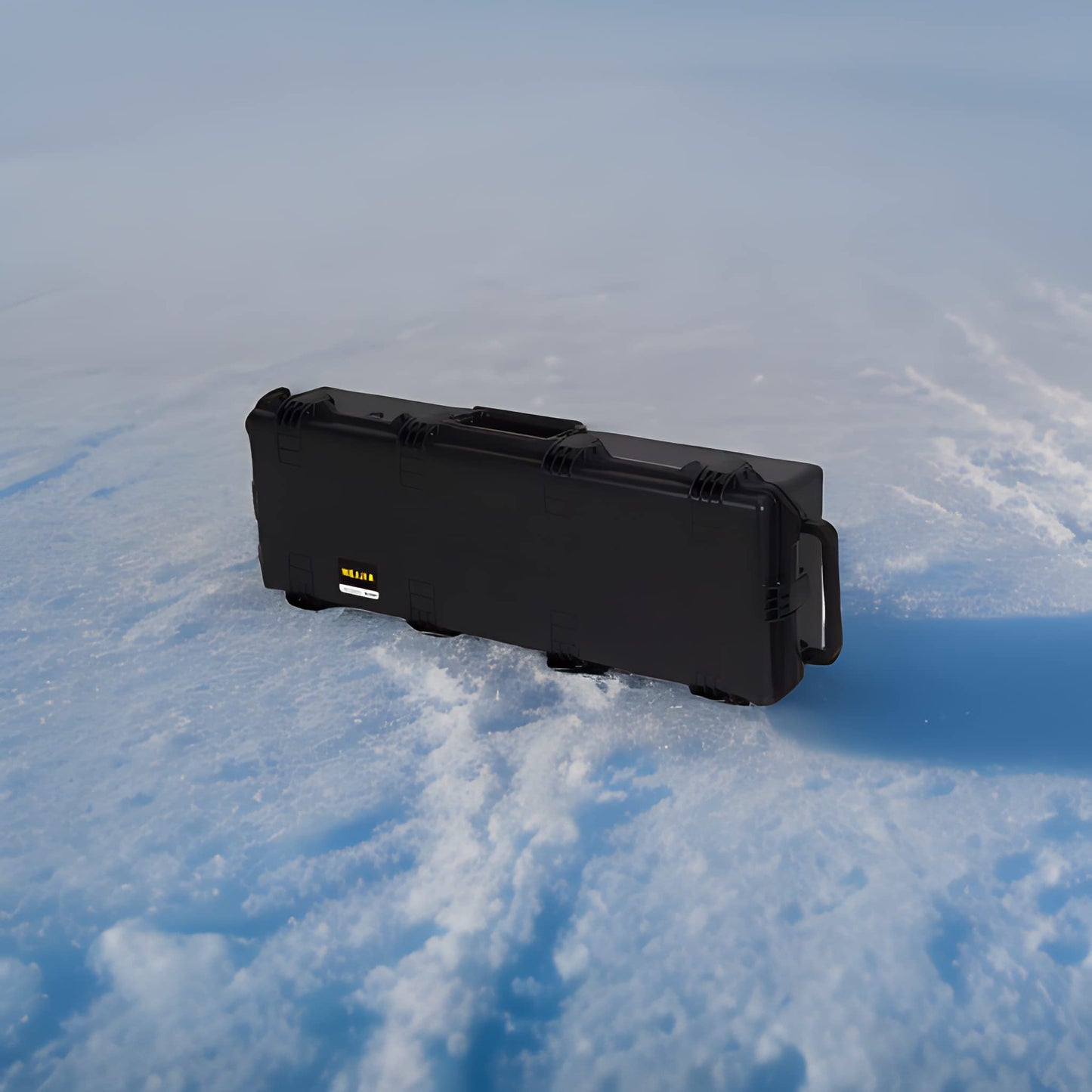 MEIJIA Portable Rolling Waterproof All Weather Rifle Hard Case with Wheels,Customizable Fit Foam Inserted, Elegant Black,47.1"X16.5"X9.2"