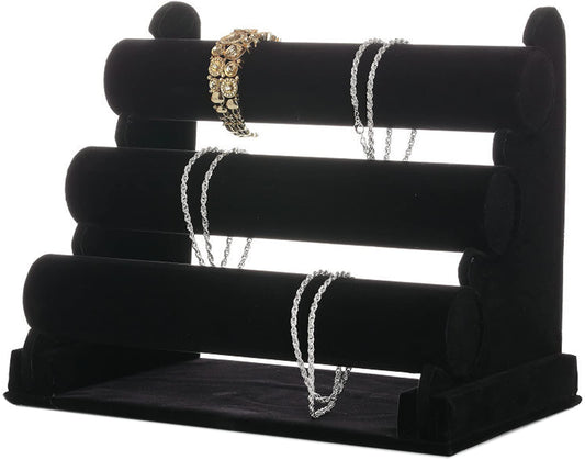ChezMax Triple Tier Jewery Display Removable Bracelet Holder Jewelry Stand Necklace Stand Jewelry Towers and Watch Holder for Home Organization