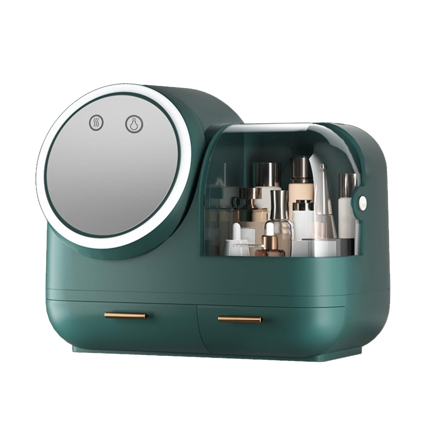 ZephyVita Makeup Box with LED Mirror Large Capacity Drawers(Green)