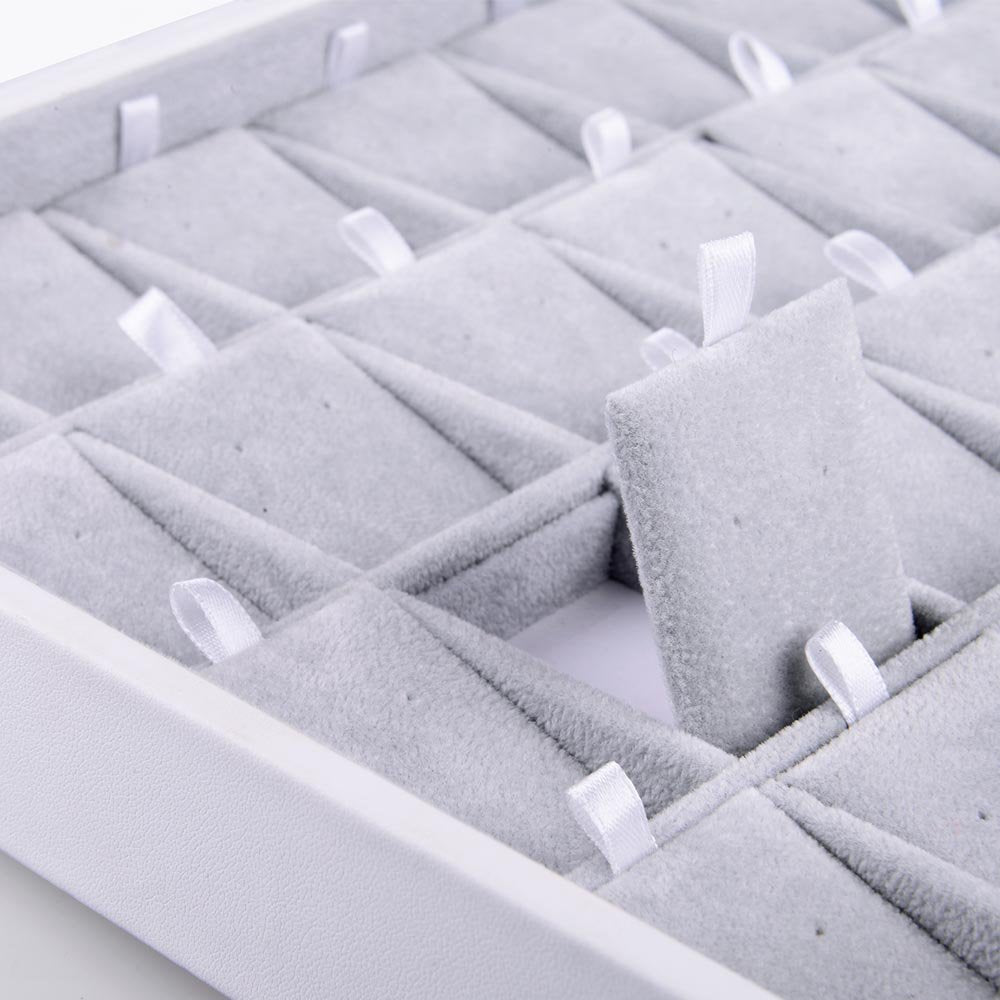 Oirlv Velvet Stackable Jewelry Tray 32 Grids Earrings Organizer Display Showcase Jewelry Storage trays