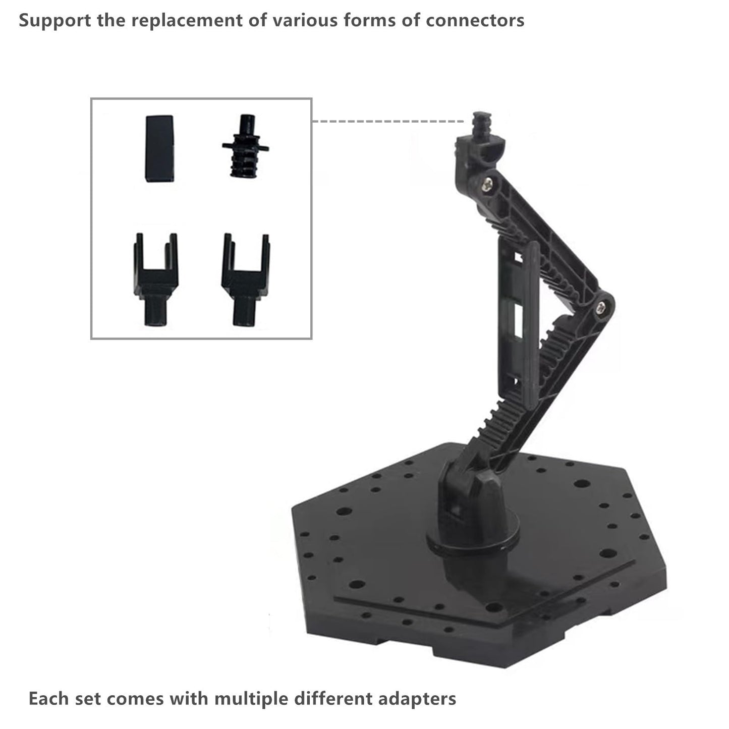 2-Piece Set Model Kit Display Stand and Runner Storage System with Action Base, Suitable for Model Stand and HG, MG and RG Model Character Display Stand ,Suitable for storing various tools，Black.