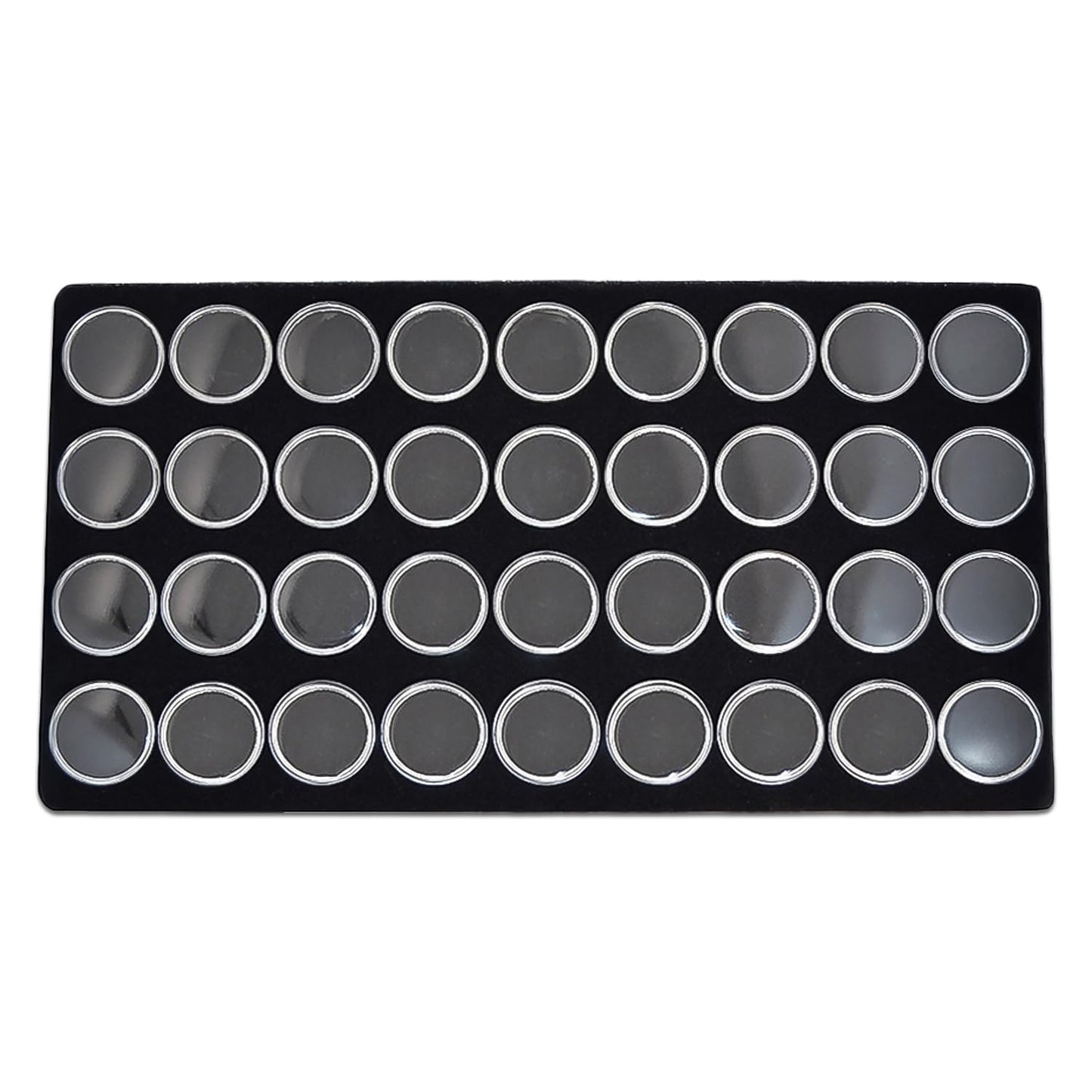 TheDisplayGuys For Your Modern Living 2-Pack 36-Jars Velvet Foam Padding Jewelry Container Inserts - Tray/Case Liners - Medium Gem, Beads, Collectibles Storage Box (Black) by The Display Guys