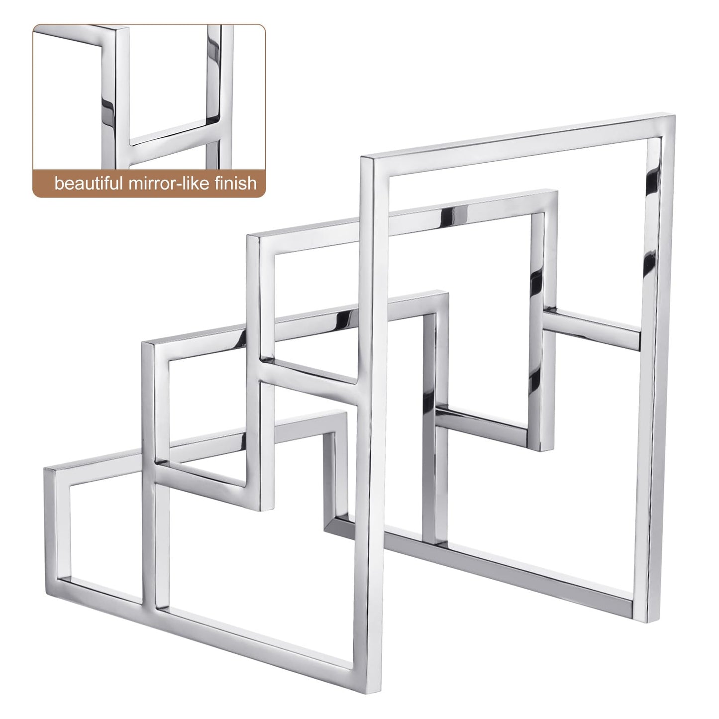 uxcell Clutch Purse Display Stand 3 Layer Wallet Display Rack Metal Clutch Holder Riser for Home Retail Store Supplies - Silver, 2Pcs