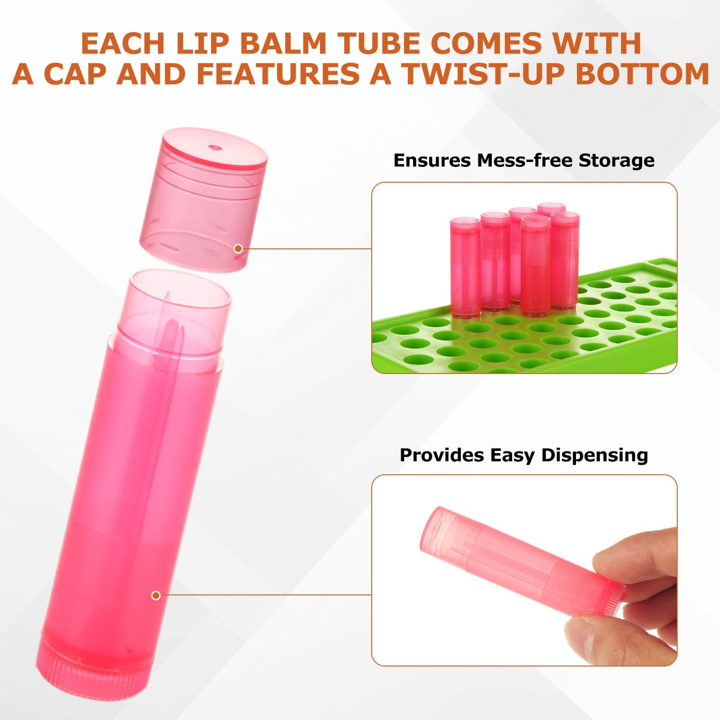 GBACHOOSE 200 Pack Empty Lip Balm Tubes, 5g Red Chapstick Containers