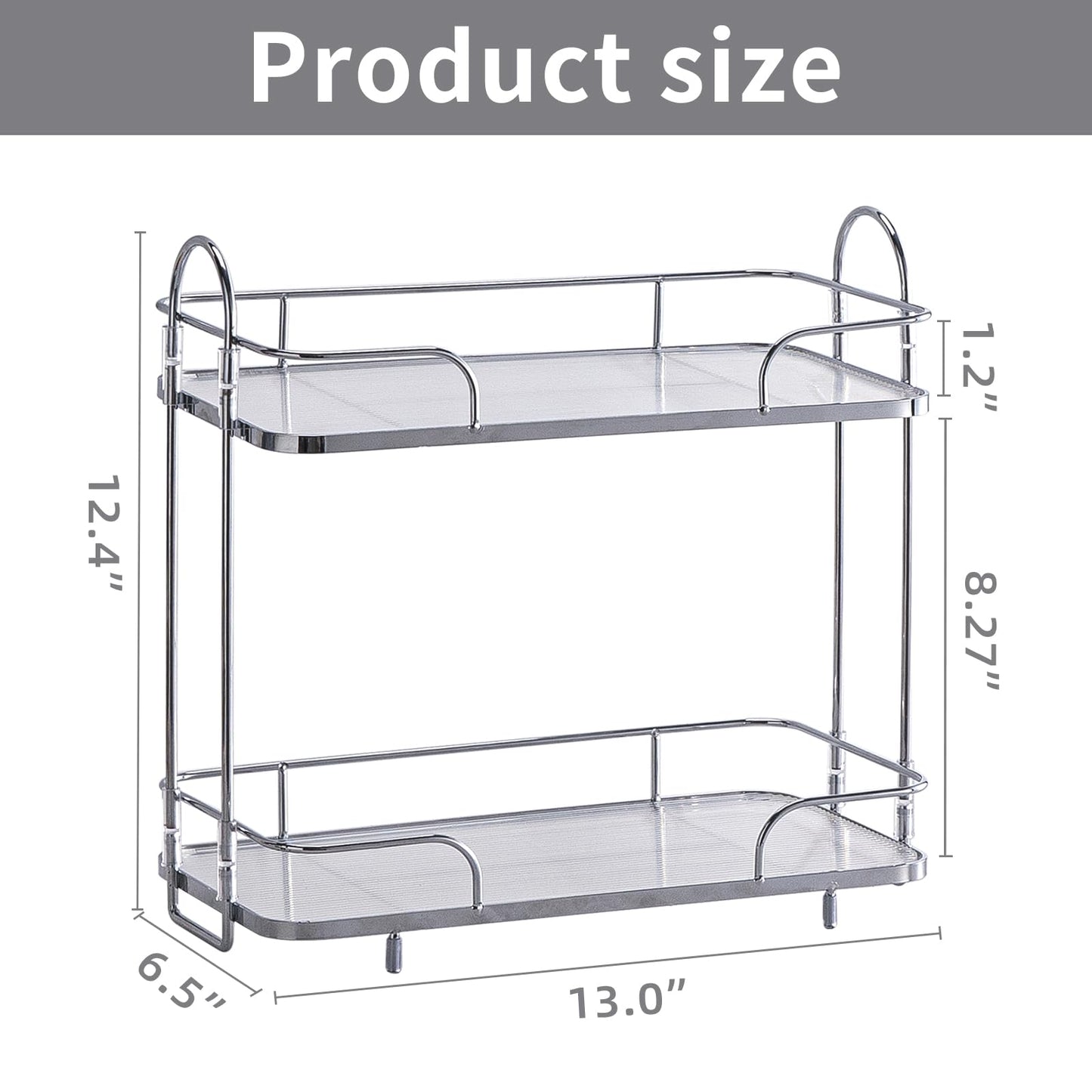 2 Tier Corner Bathroom Counter Organizer, Cosmetic Skincare ，Bathroom Countertop Perfume Tray Vanity, Kitchen Spice Corner Storage Shelf