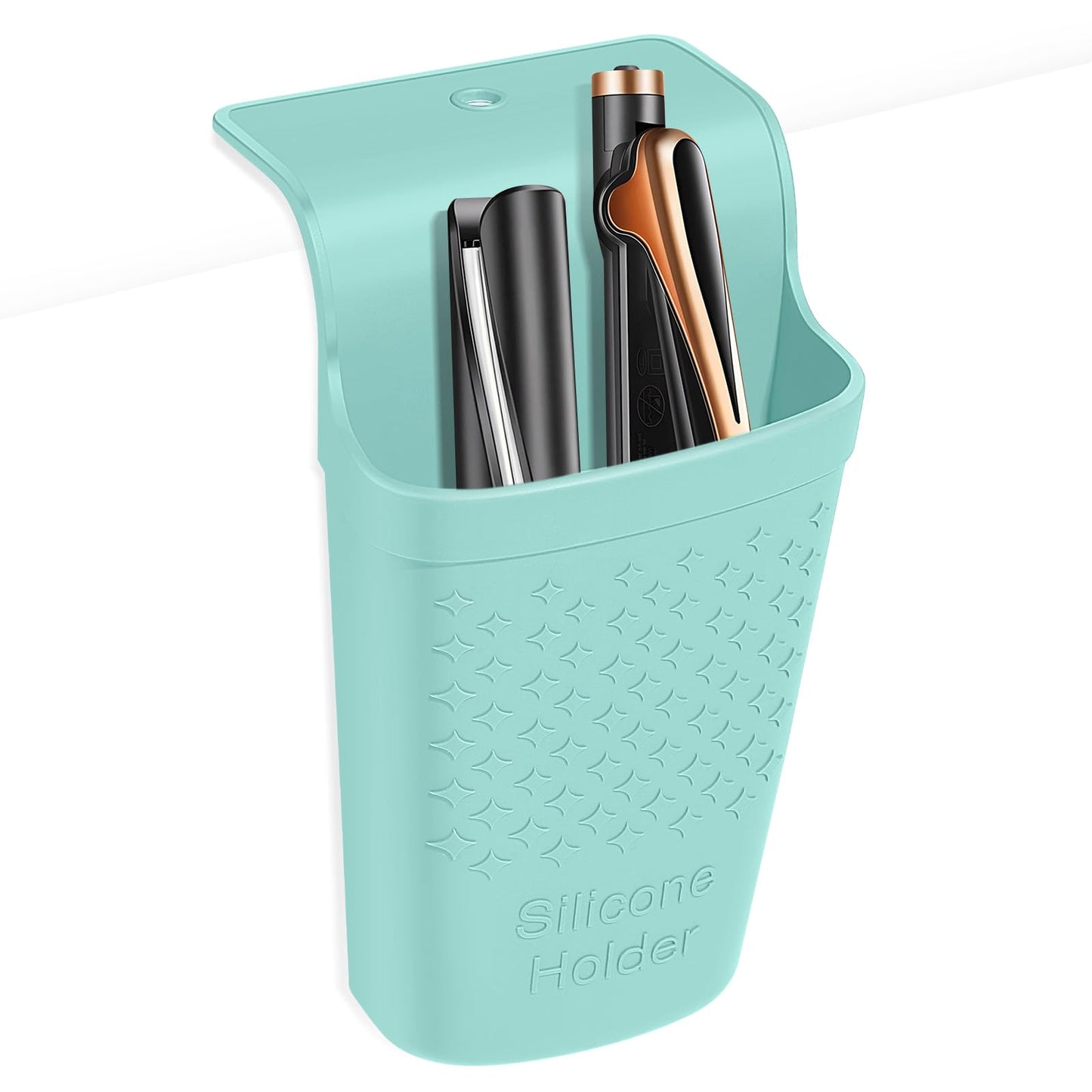 ZAXOP Flat Iron/Curling Iron/Hair Straightene/Hot Hair Tools Holder, Silicone Heat Resistant Mat Pouch Organizer. (Mintgreen)