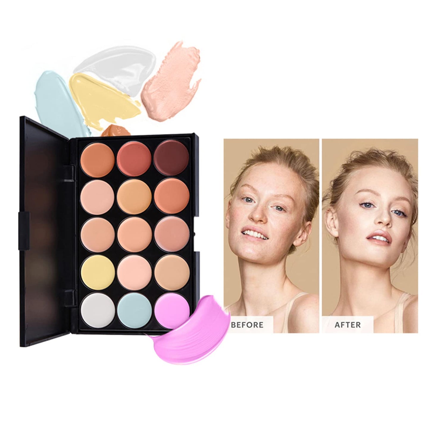 PhantomSky All in One Makeup Set Holiday Box, Essential Starter Bundle Include Eyeshadow Concealer Lipstick Lip Gloss Eyeliner Eyebrow Pencil Lip Balm Face Powder, Full Makeup Kit for Women Girls