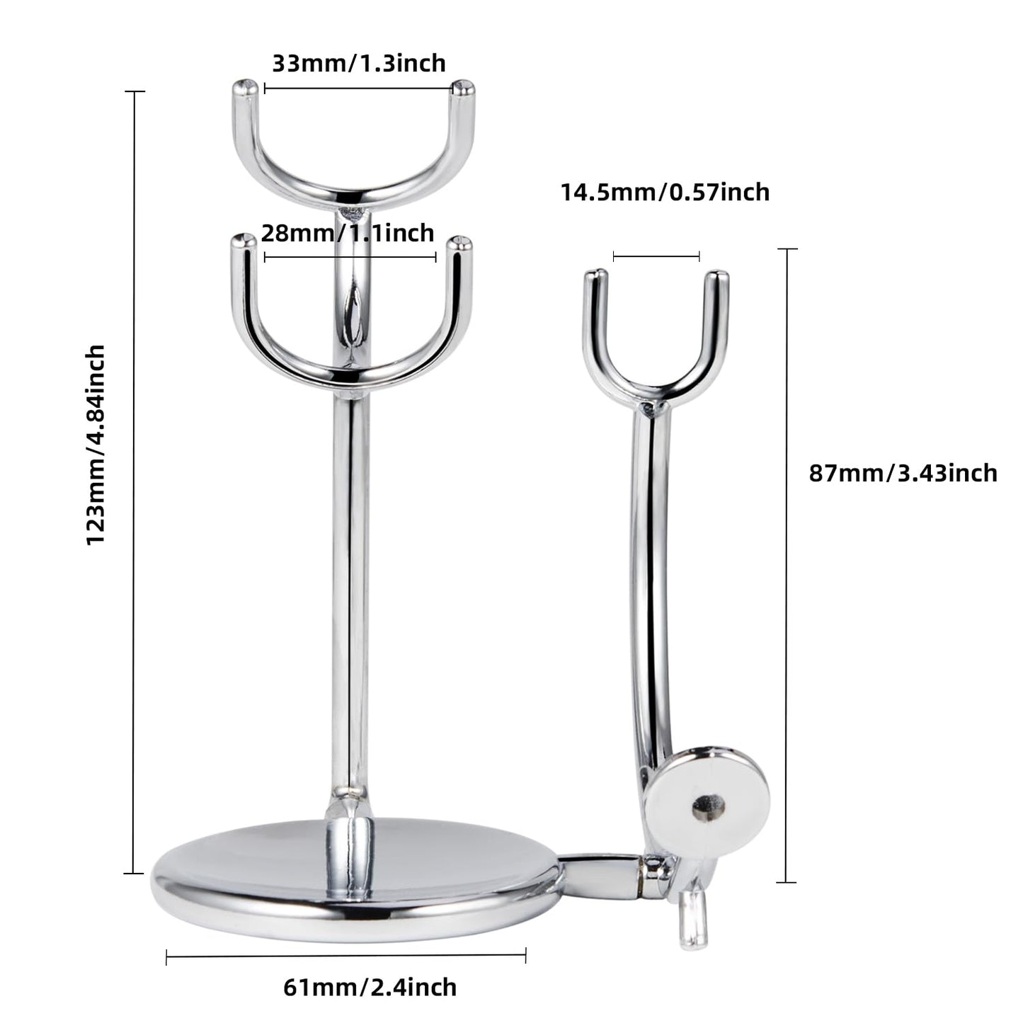 Grandslam Shaving Razor and Brush Stand, Stainless Steel Shaving Razor Holder, Compatible with Long and Short Handle Safety Razor, Straight Razor and Barber Razor